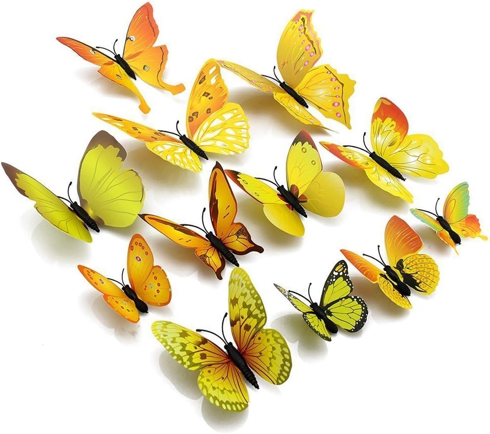 72 Pcs 6 Packs 3D Butterfly Wall Decals DIY Decorations