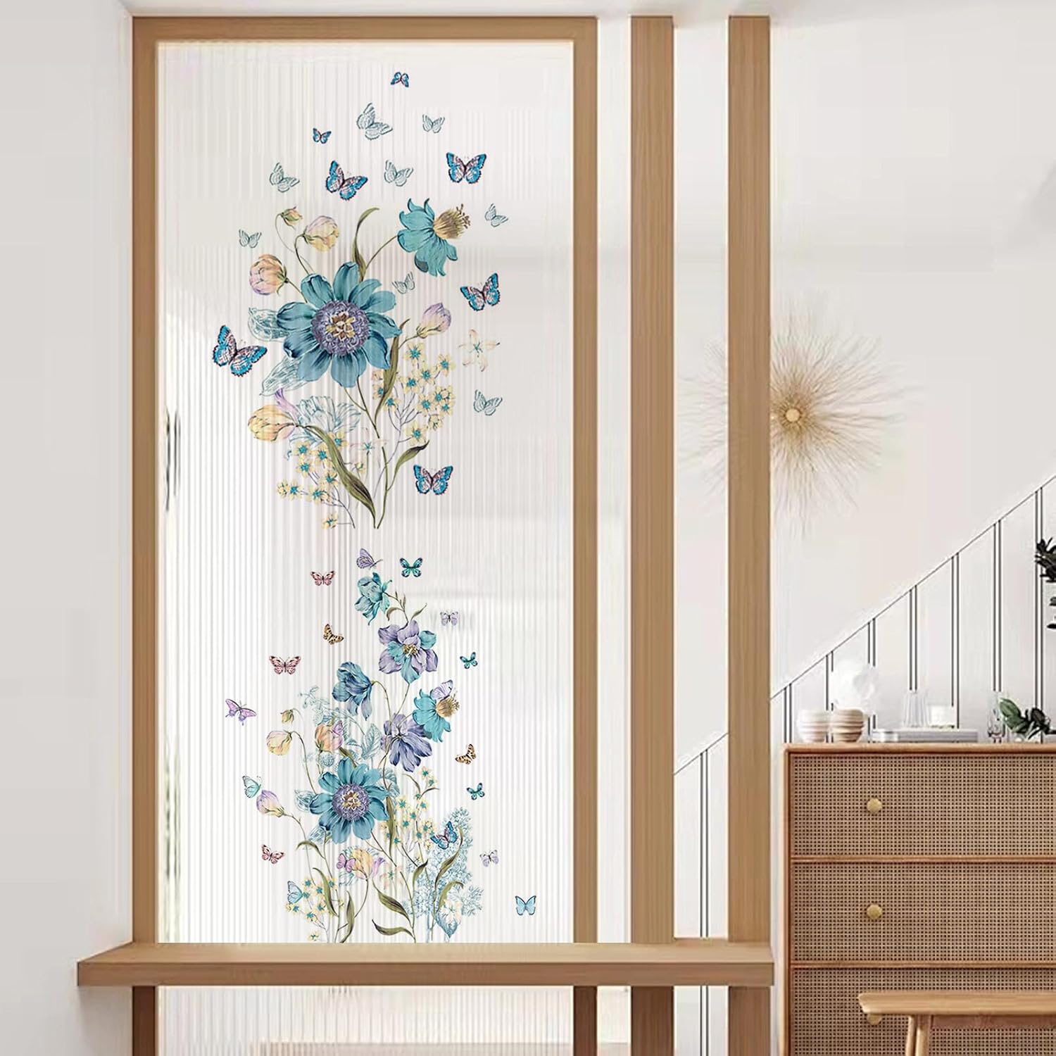 Buy One Get Five Boho Blue Flower Wall Decals