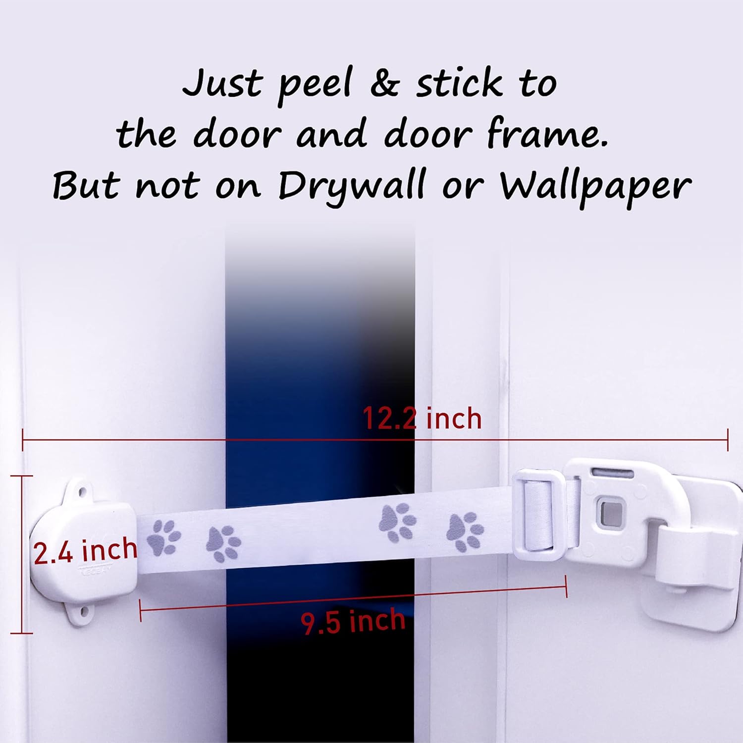 Neobay Child Proof Door Lock with Adjustable Strap and Latch