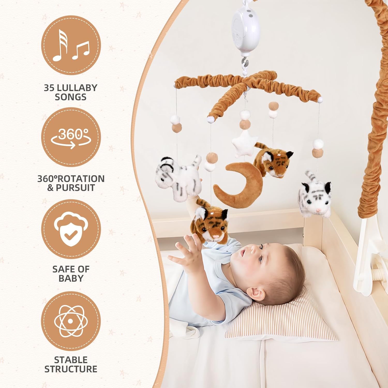 Tiger Crib Mobile for Boys Girls - Baby Mobile Essential Gift