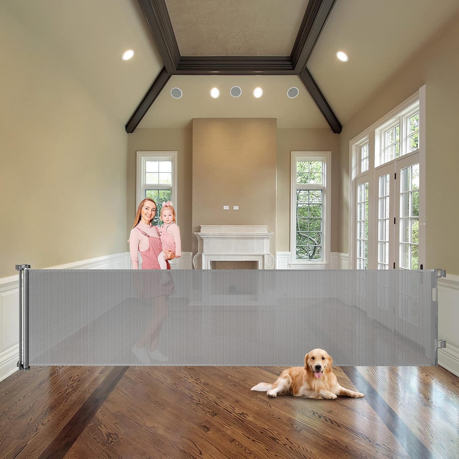 WOMHOM 100 Inch Extra Wide Retractable Baby Gate