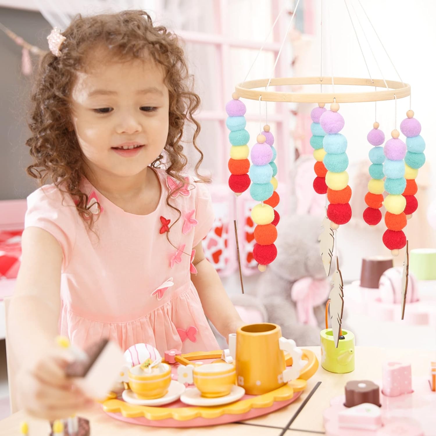 Felt Wind Chime Adorable Decorative Hanging Pendant for Home and Room Decor