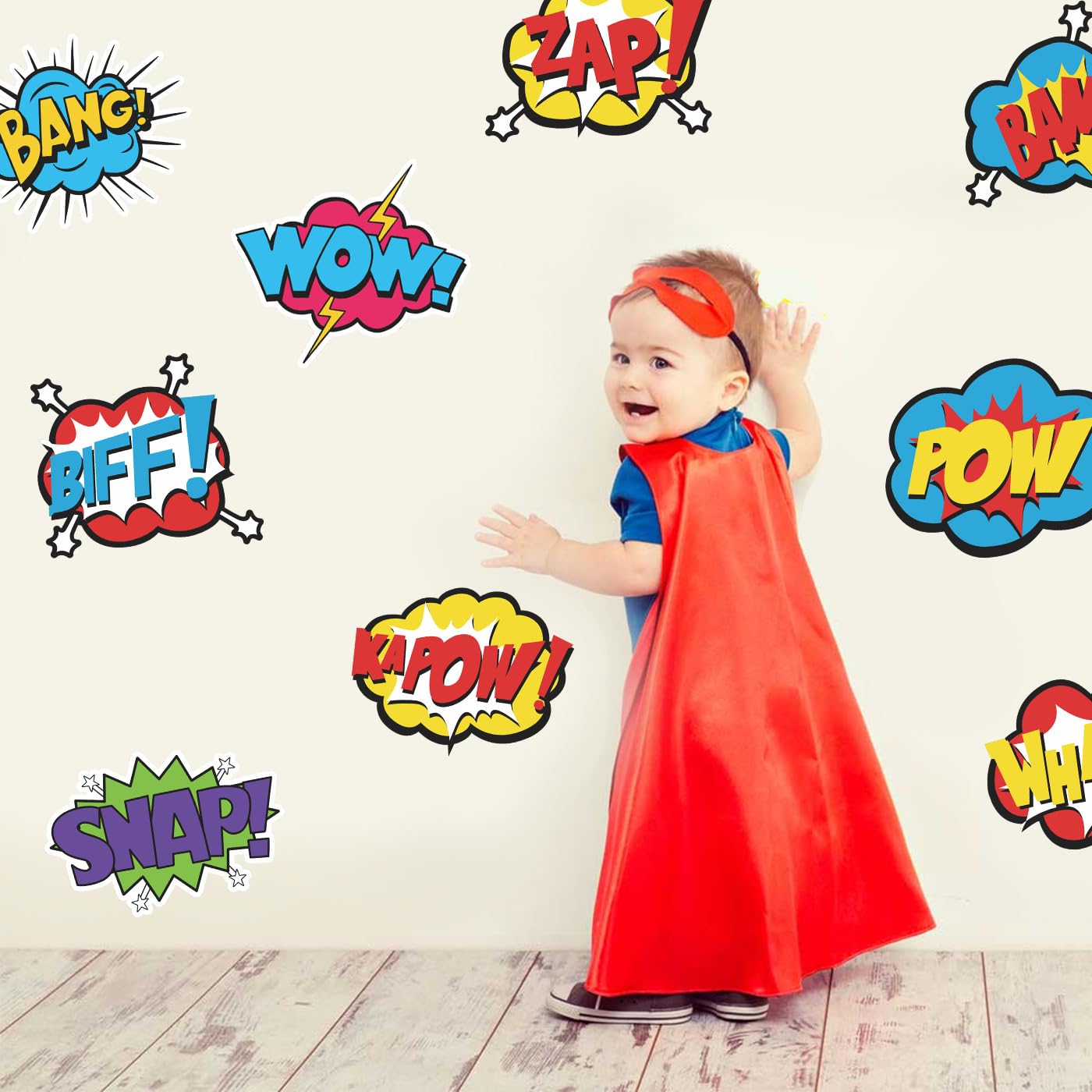 Superhero Comic Words Wall Decals 12-Pack
