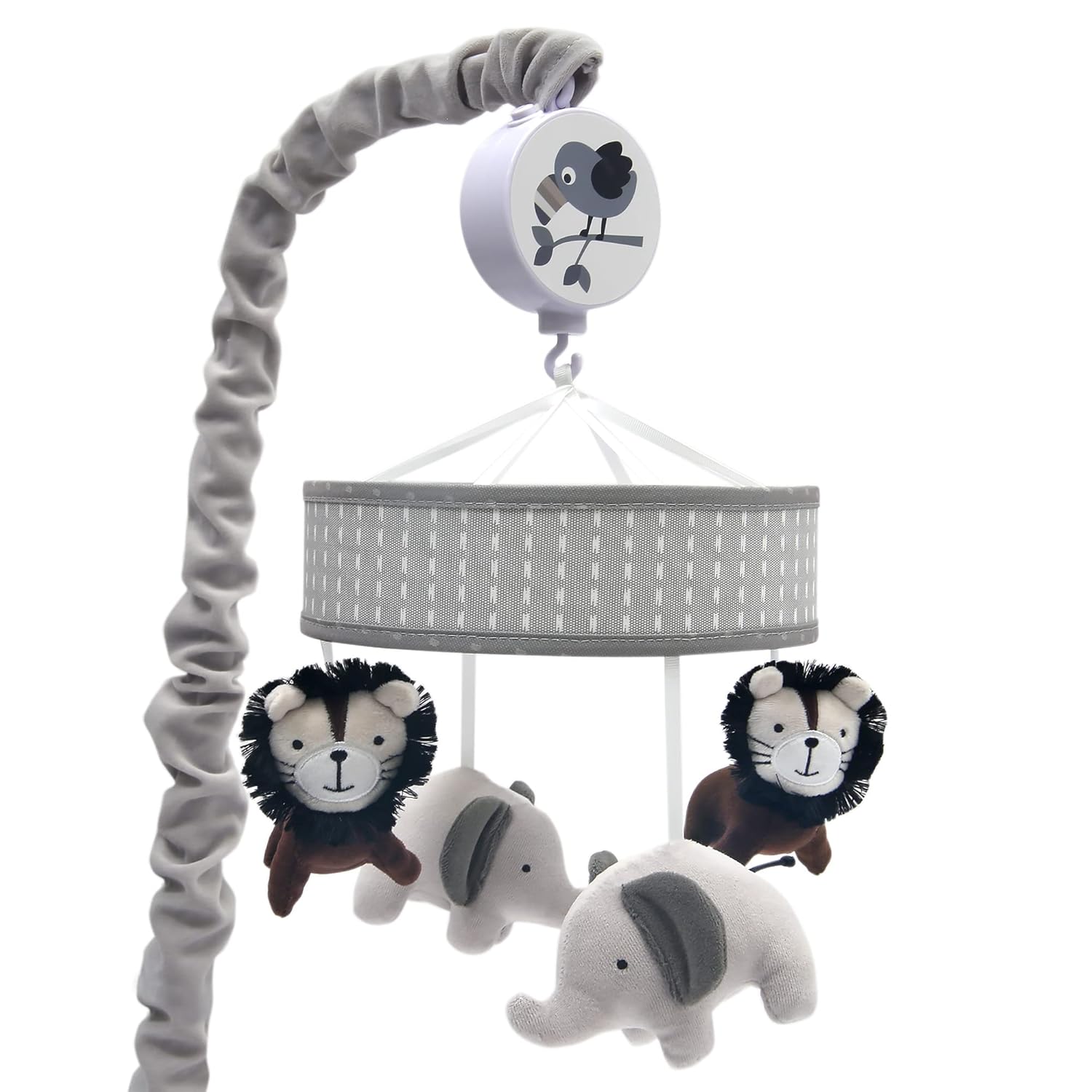 Lambs Ivy Urban Jungle Lion Elephant Musical Crib Mobile
