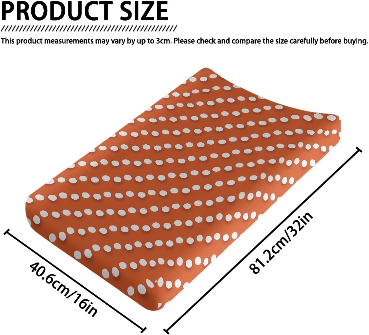 SCRAWLGOD Vintage Polka Dot Changing Pad Cover 32x16in Orange
