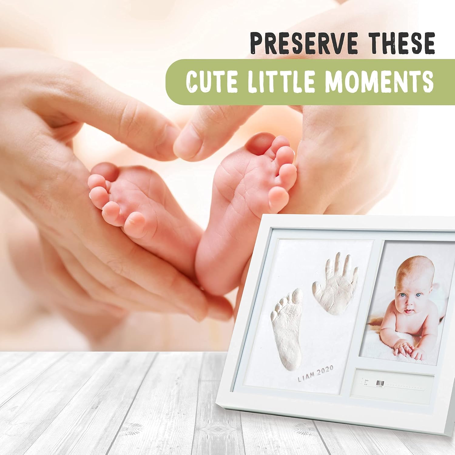 Personalized Baby Handprint Footprint Kit with Pregnancy Journal