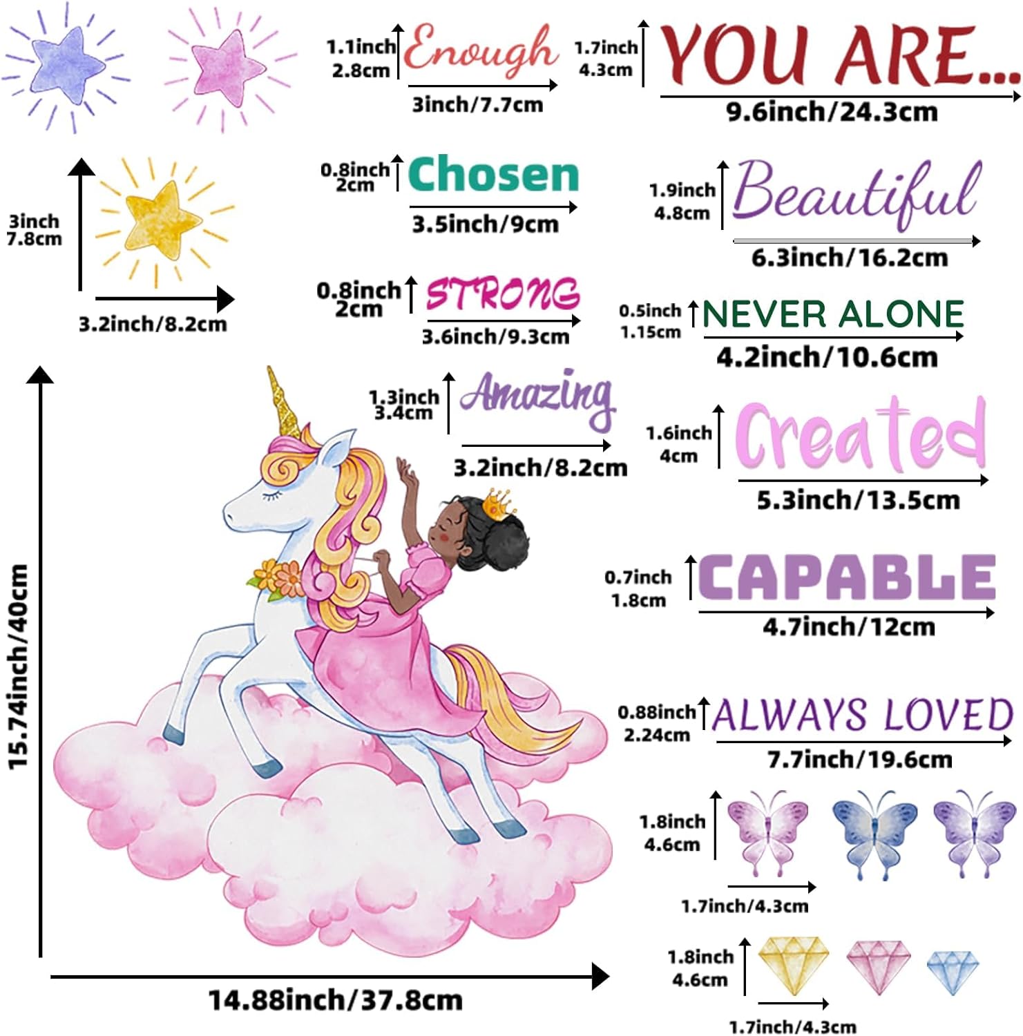 Suplanet Unicorn Wall Decals for Girls Room