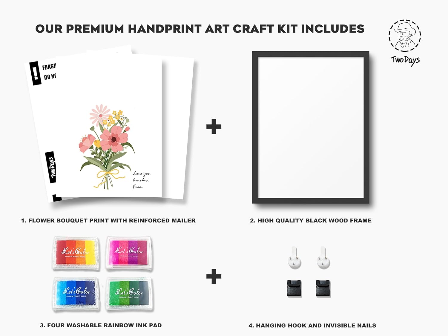 TwoDays Flower Bouquet Handprint Art Kit