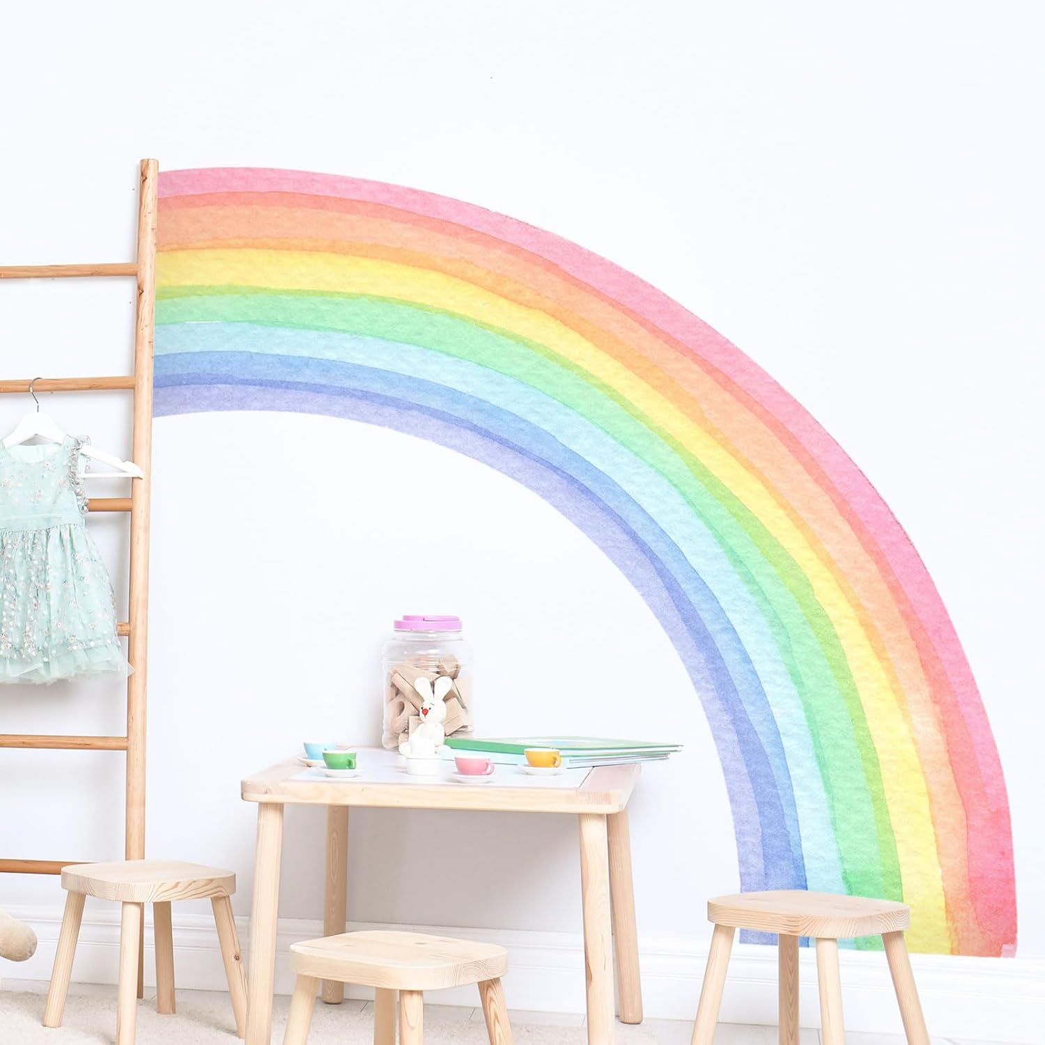 55x63 Large Rainbow Wall Stickers for Girls Bedroom Playroom