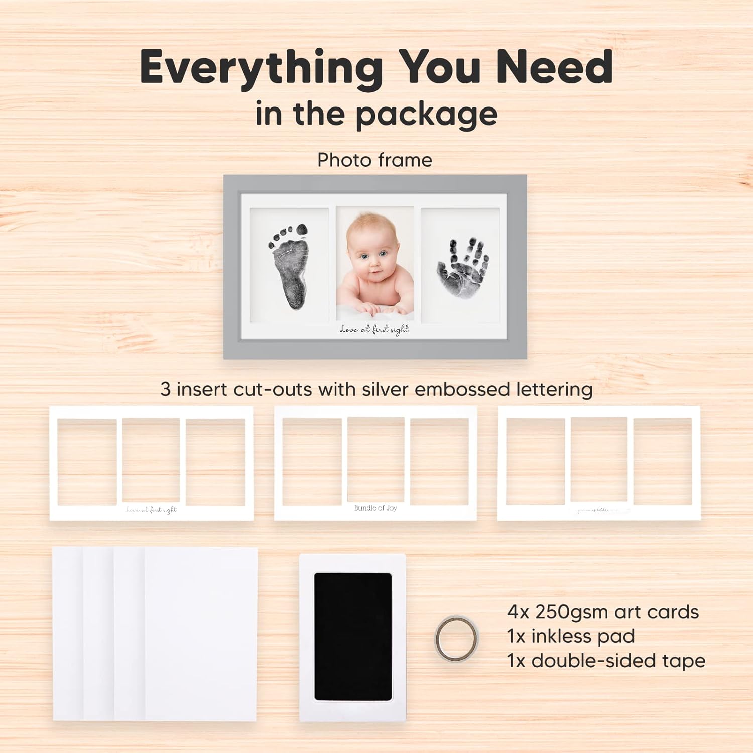 Keababies Inkless Baby Hand and Footprint Kit Frame