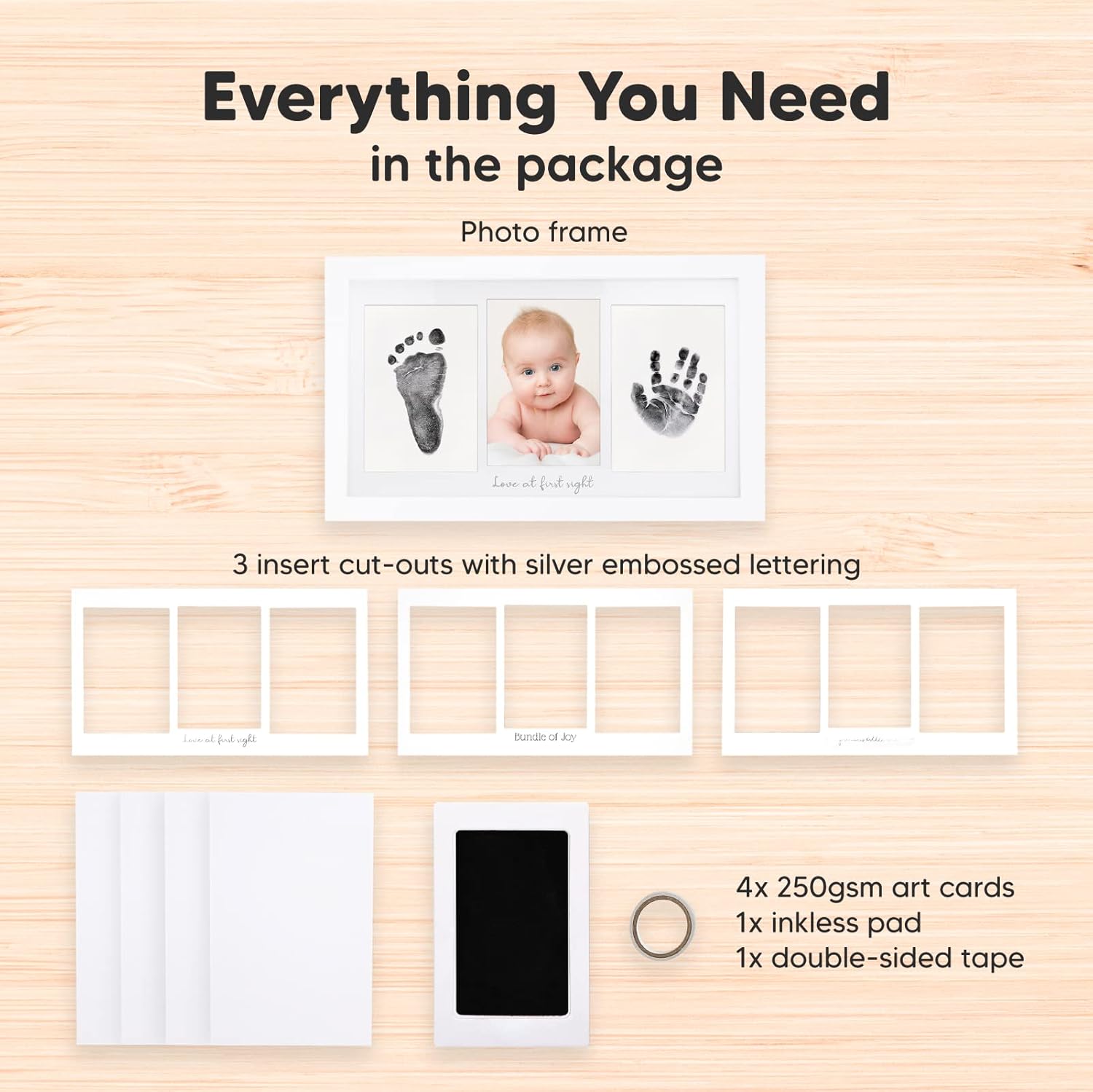 KeaBabies Baby Hand and Footprint Kit with Frame 1
