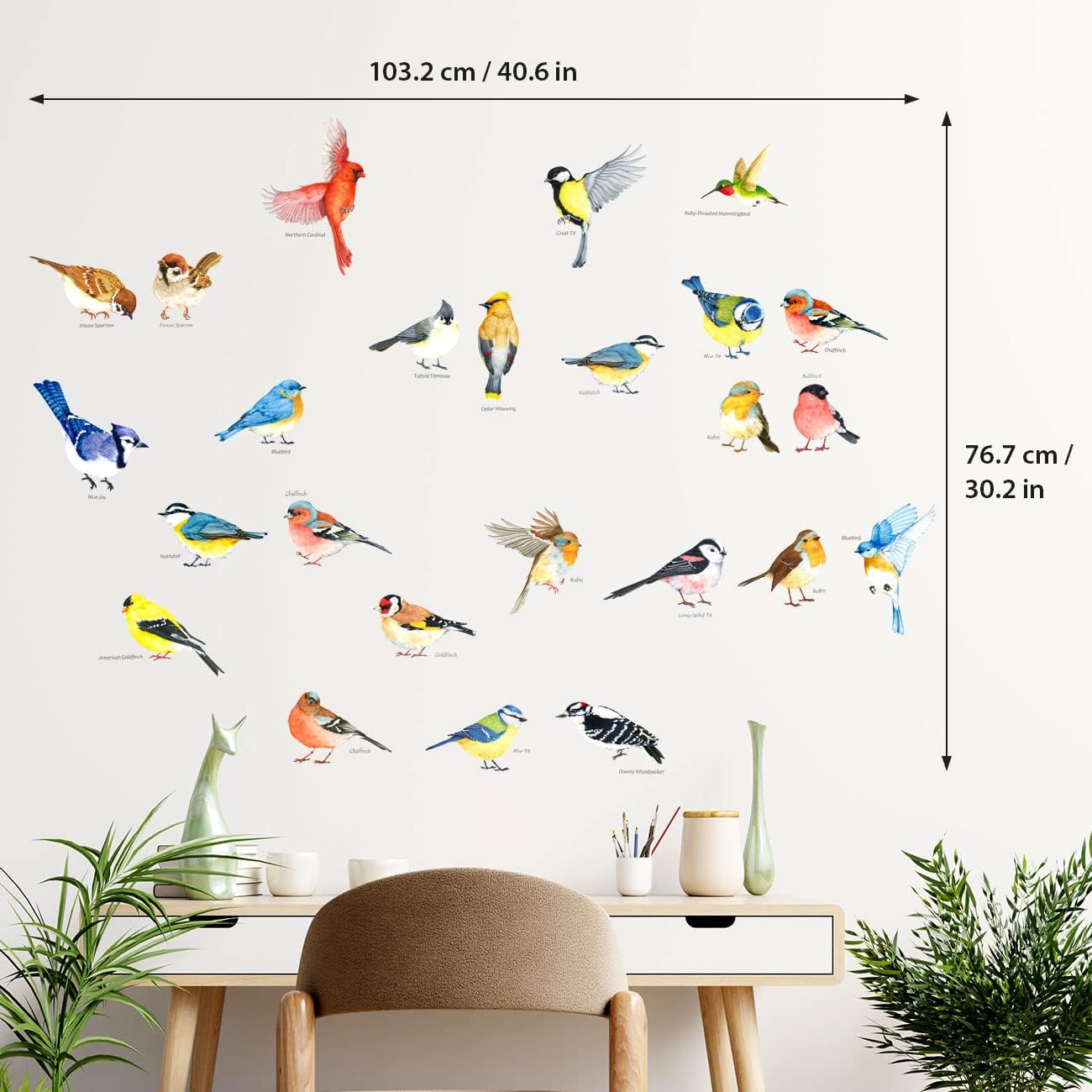 DECOWALL 25 Little Birds Wall Art Decals Stickers