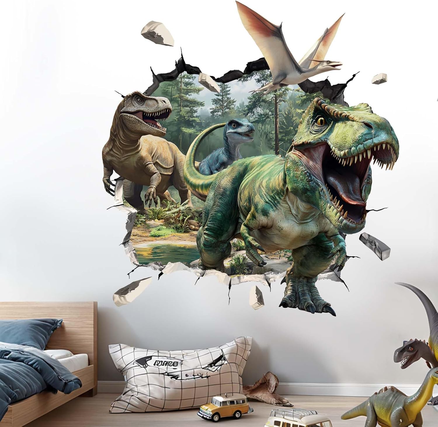 3D Dinosaur Wall Stickers for Kids Room Decor