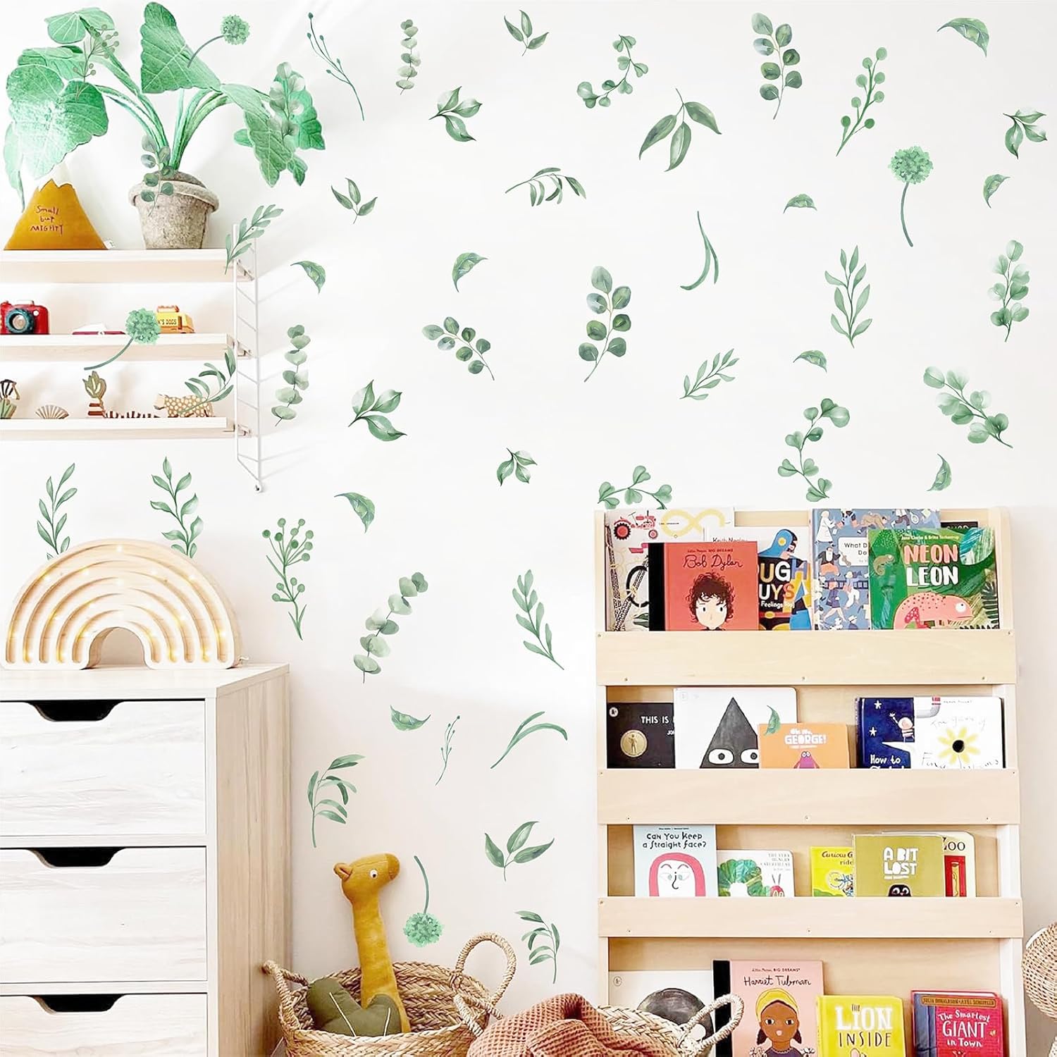 Barri Design Green Leaves Wall Stickers Boho Decor