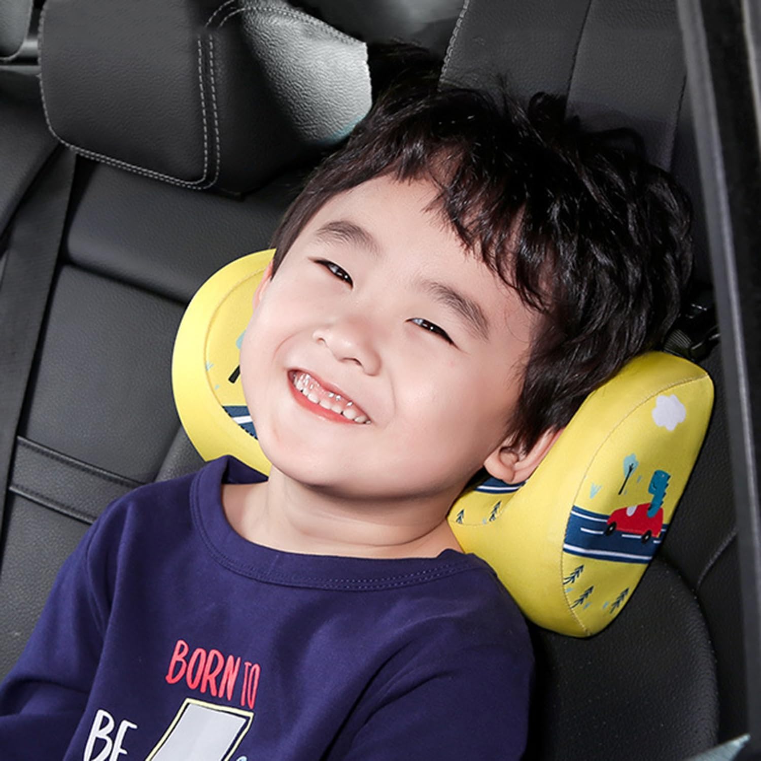 Kwaks Car Headrest Pillow - Adjustable Neck Support for Kids and Adults