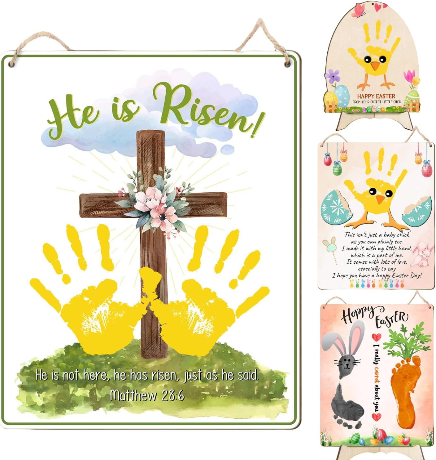 Easter Handprint Craft for Kids He Is Risen Keepsake Sign