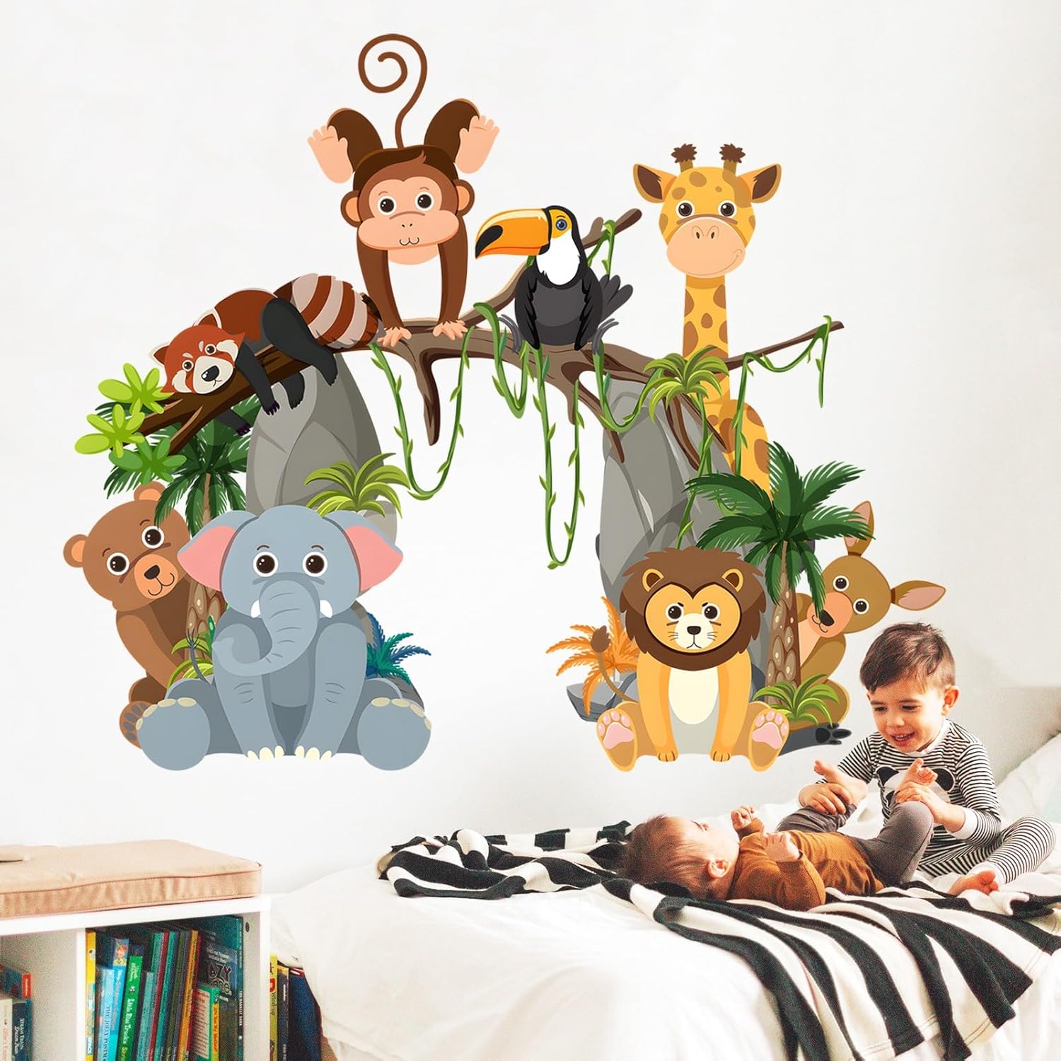 Jungle Animals Wall Decals for Kids Room and Nursery