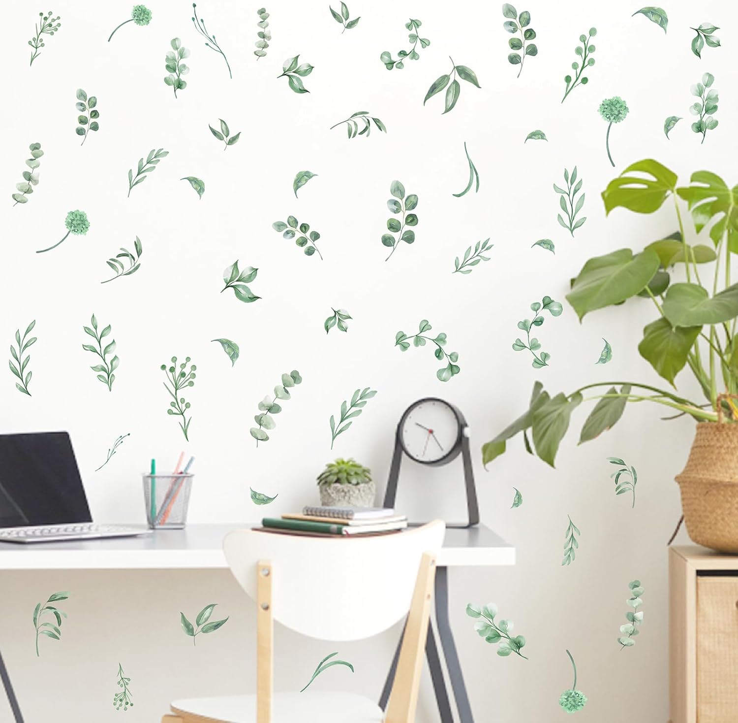 Barri Design Green Leaves Wall Stickers Boho Decor