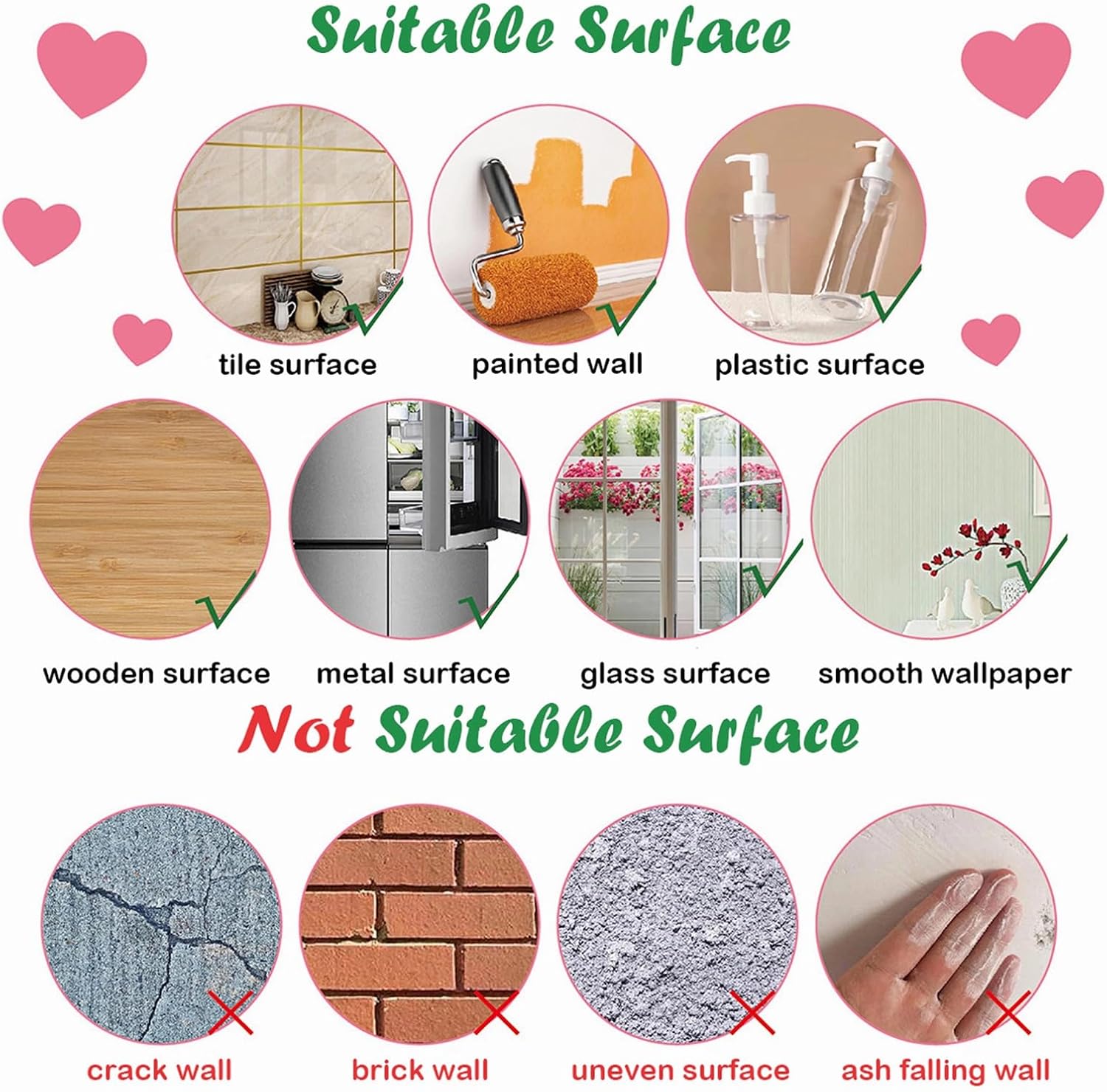 120 Pcs Purple Love Heart Wall Stickers Romantic DIY Decor for Baby Girl Nursery Bedroom