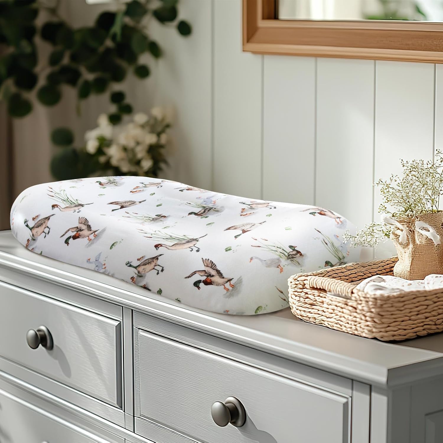 LifeTree Muslin Baby Lounger Cover Mallard Duck Pattern