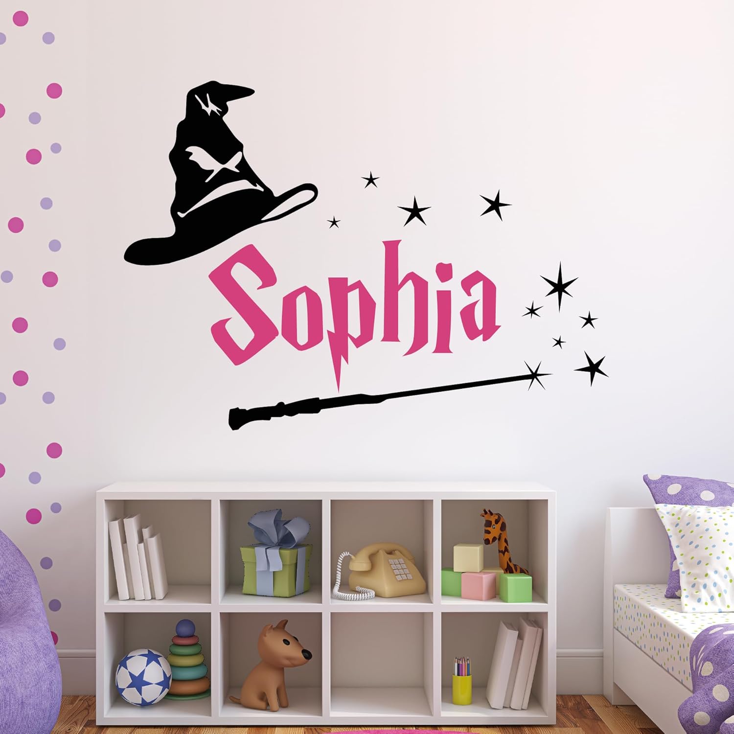Personalized Magic Wand Wall Decal - Custom Name Vinyl Decal