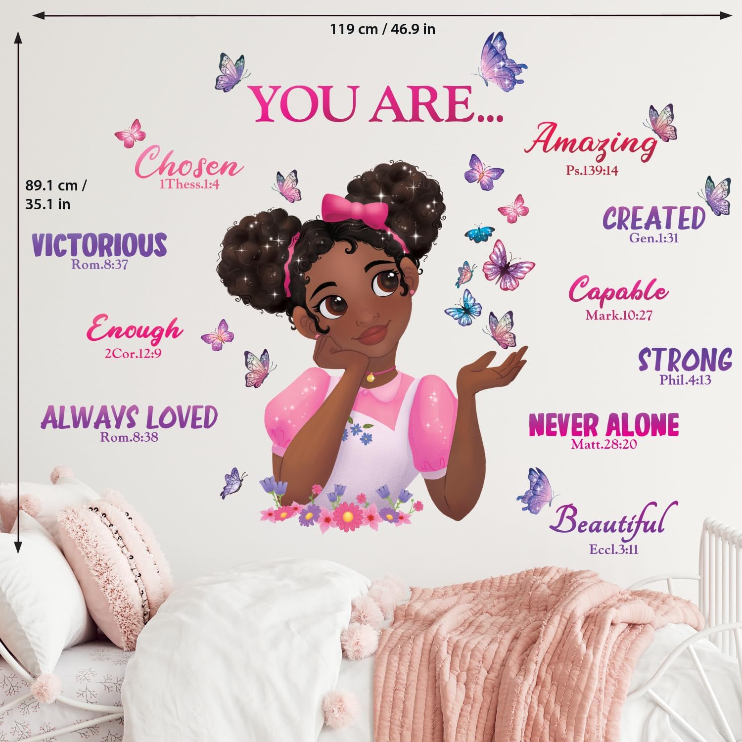 DECOWALL Butterfly Wall Stickers for Girls Bedroom Decor