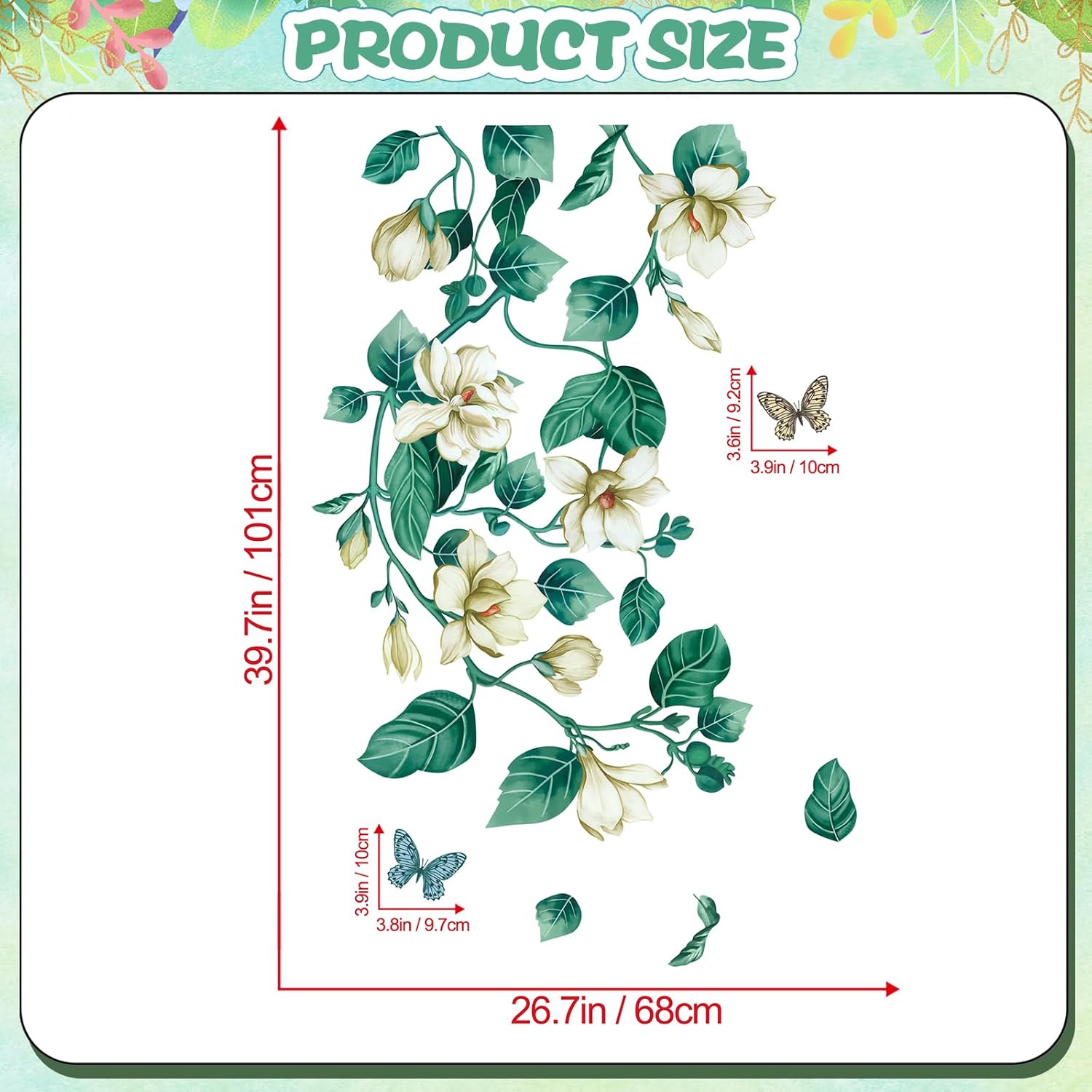 Amaonm Removable DIY 3D Blue Flower Wall Decals