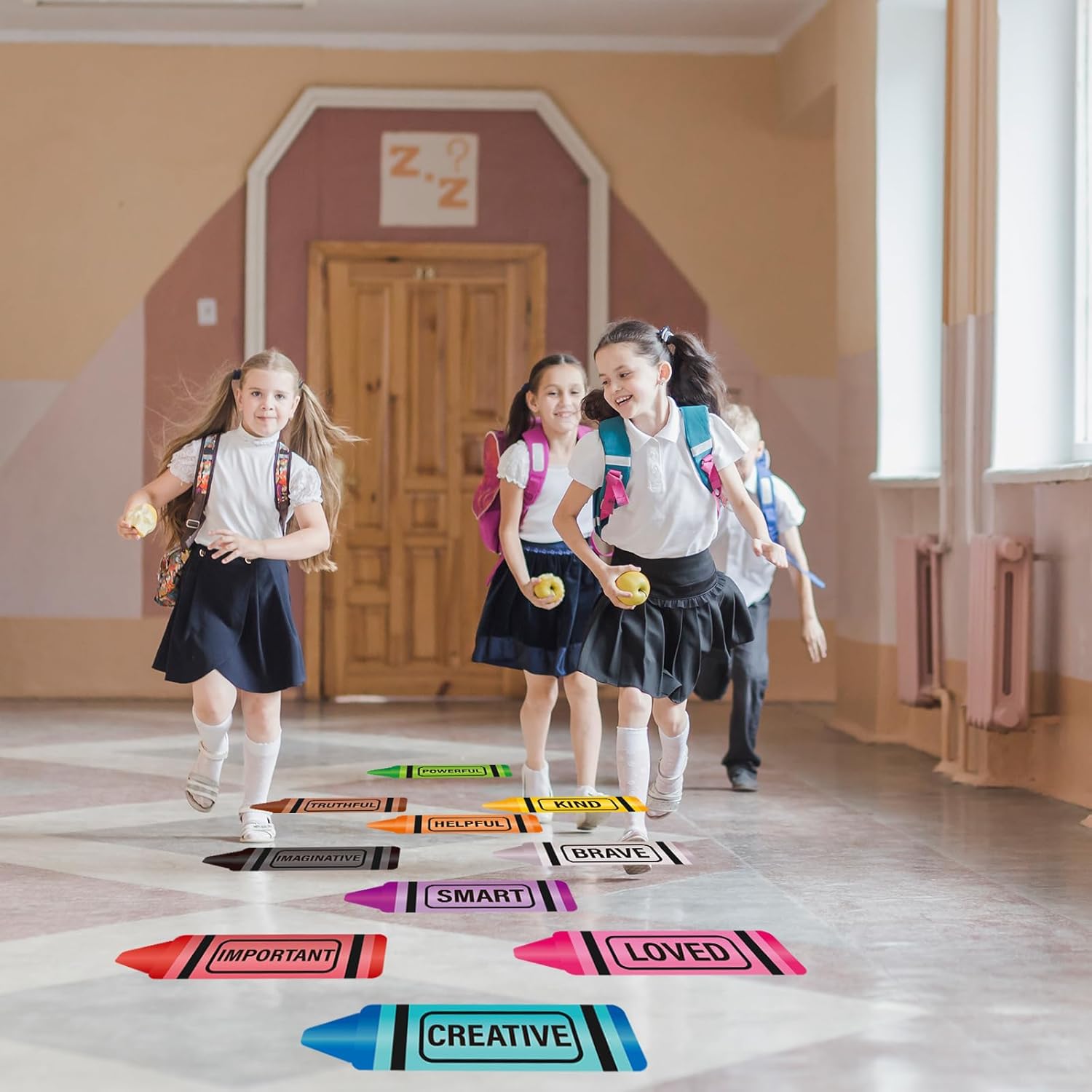 30Pcs Colorful Motivational Floor Decals for Classroom and Party