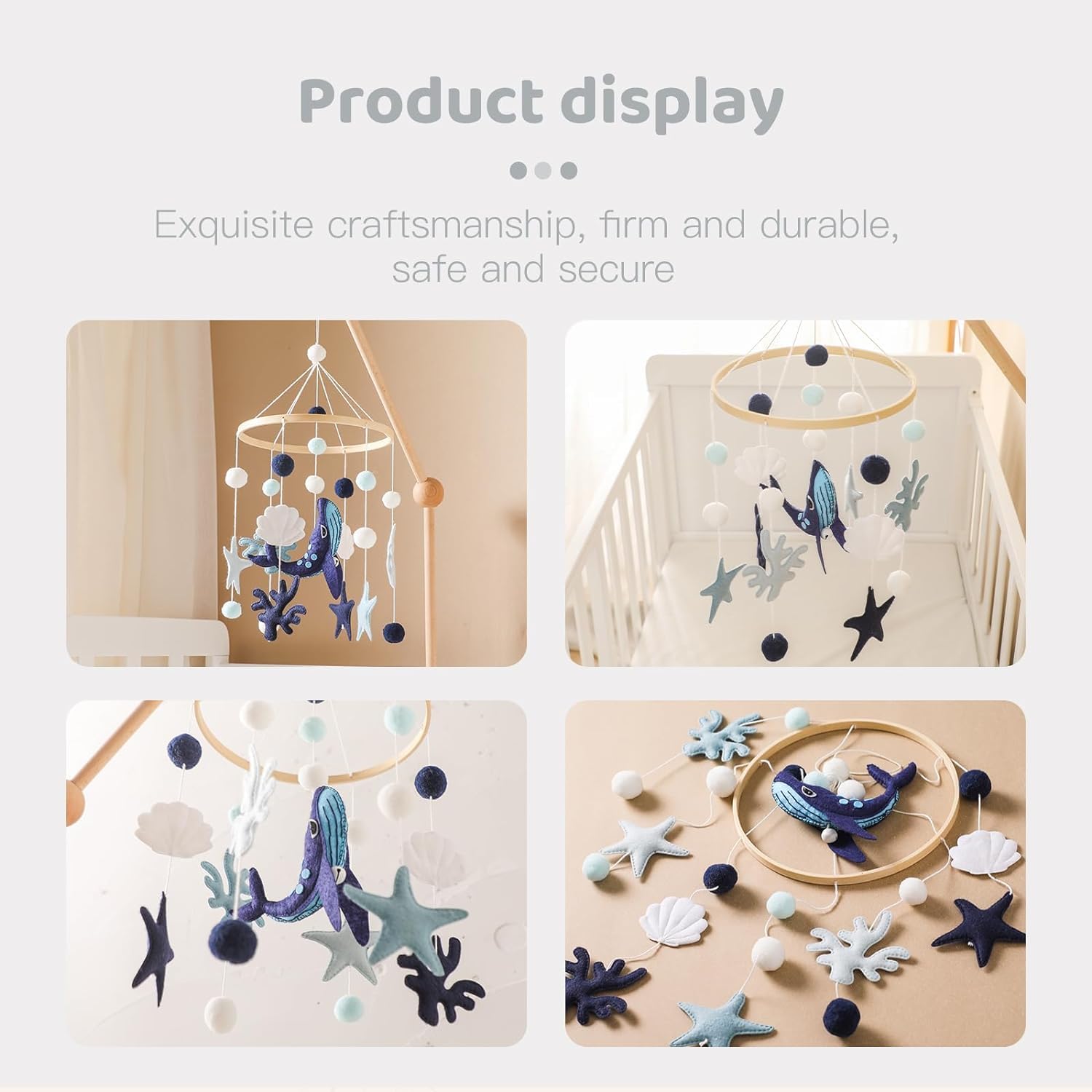 Baby Mobile Wind Chime Sea Creatures Whale Crib Decor
