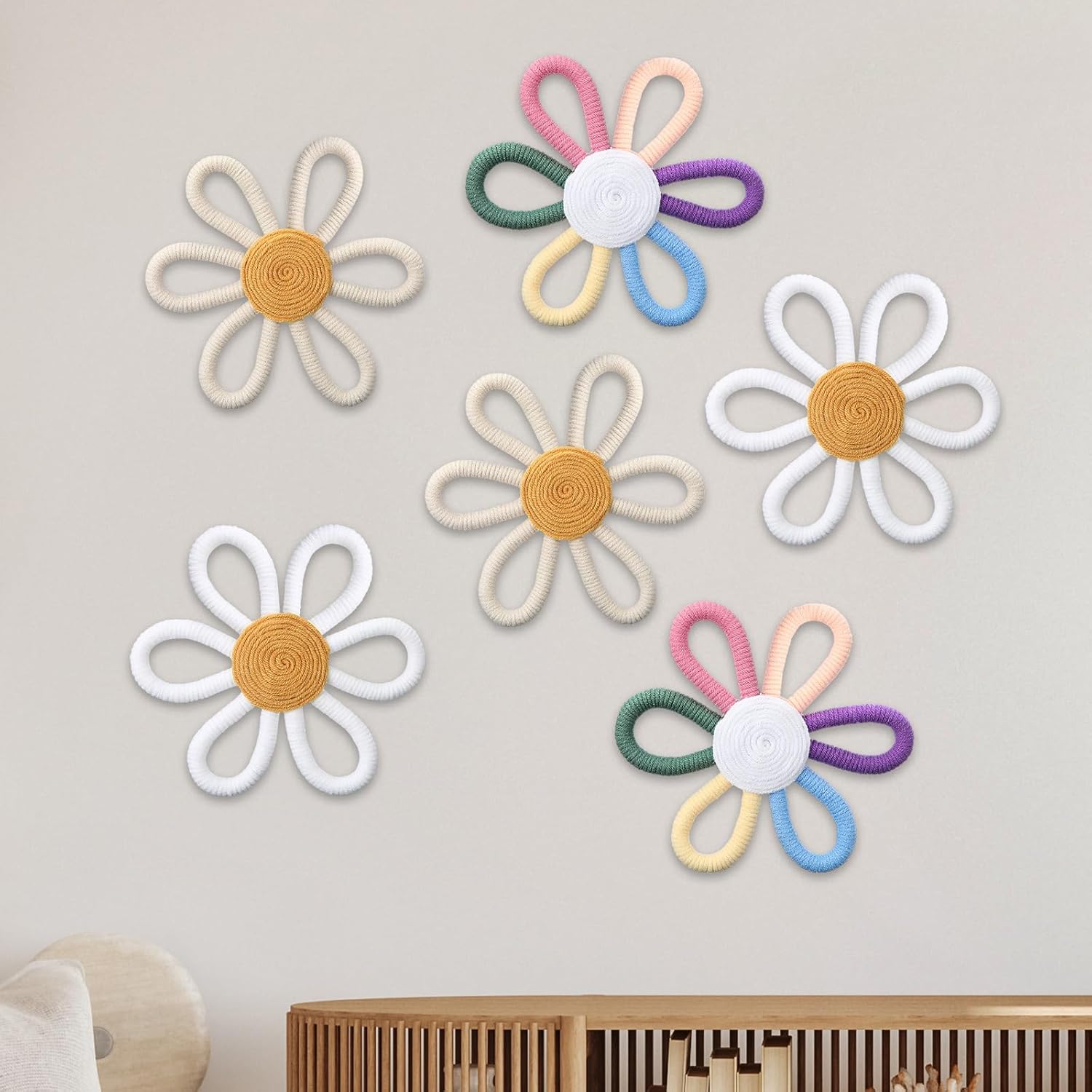 Ripeng 6 Pcs Boho Wall Decor for Baby Girls