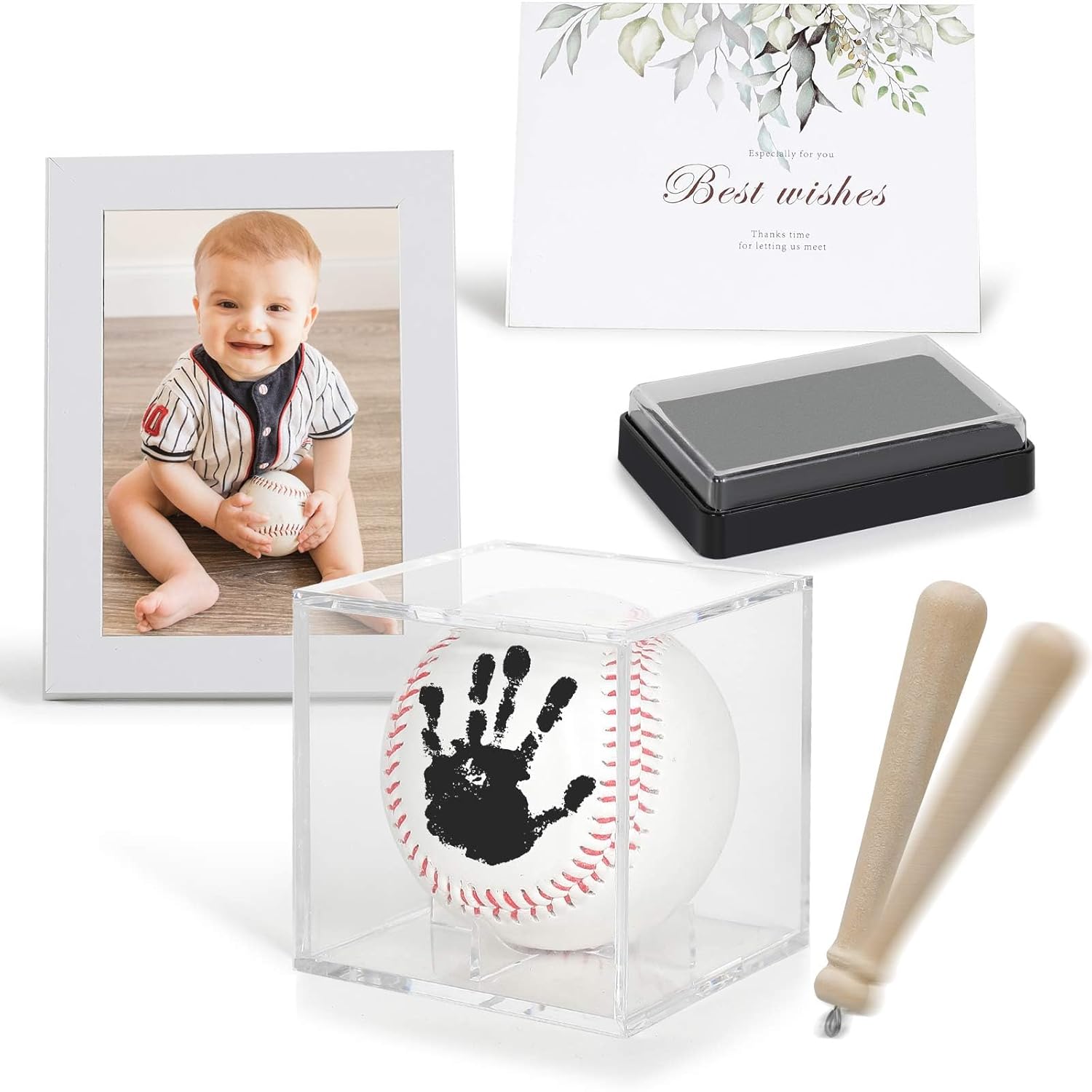 Baby Baseball Handprint Kit with Display Case