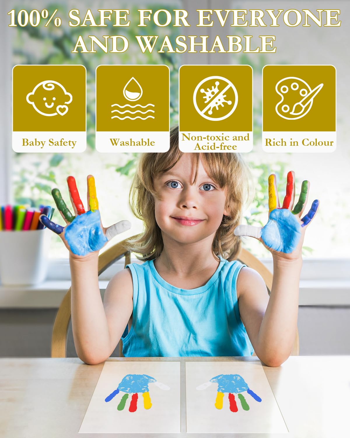Family Handprint Kit with 5 Non-Toxic Paint Tubes