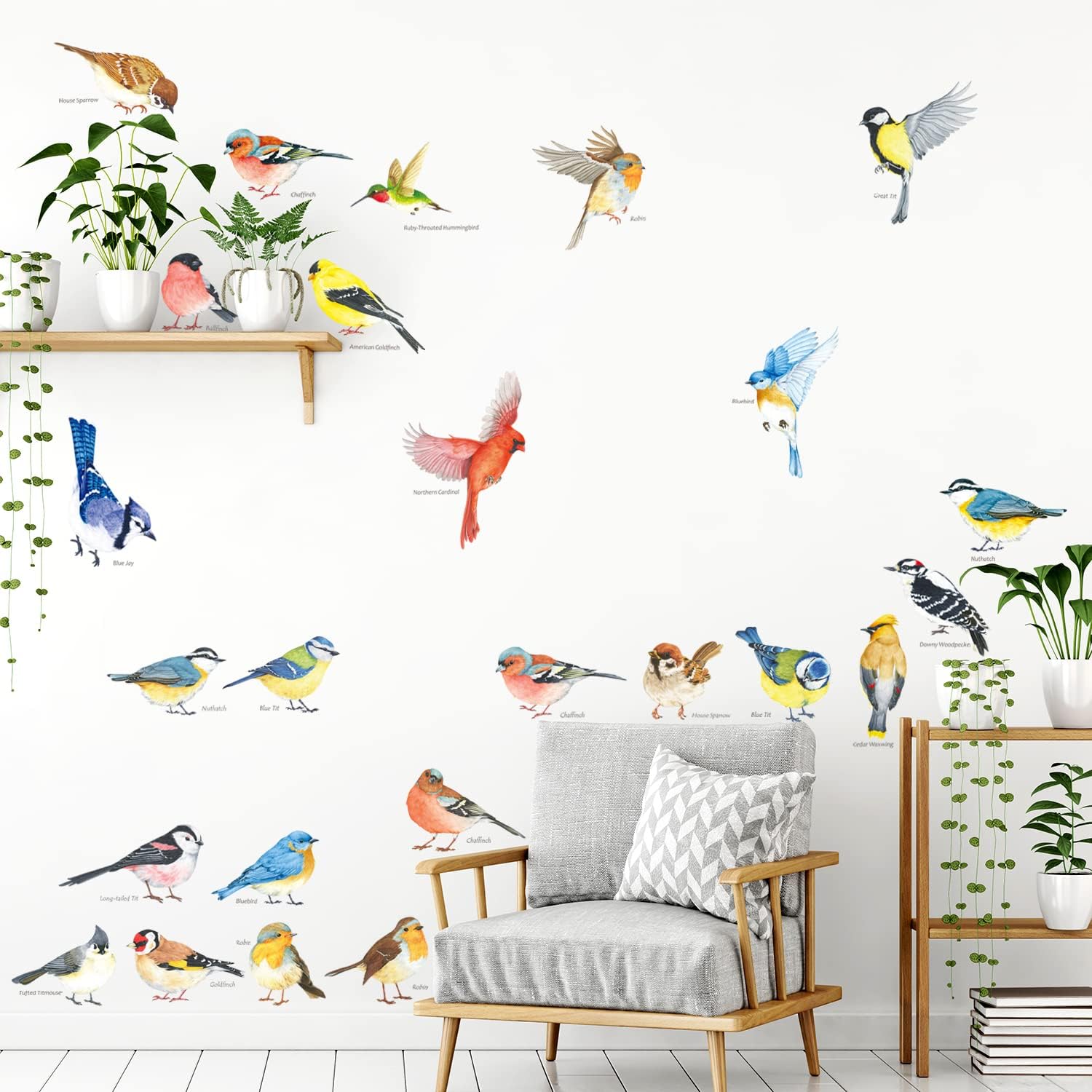 DECOWALL 25 Little Birds Wall Art Decals Stickers