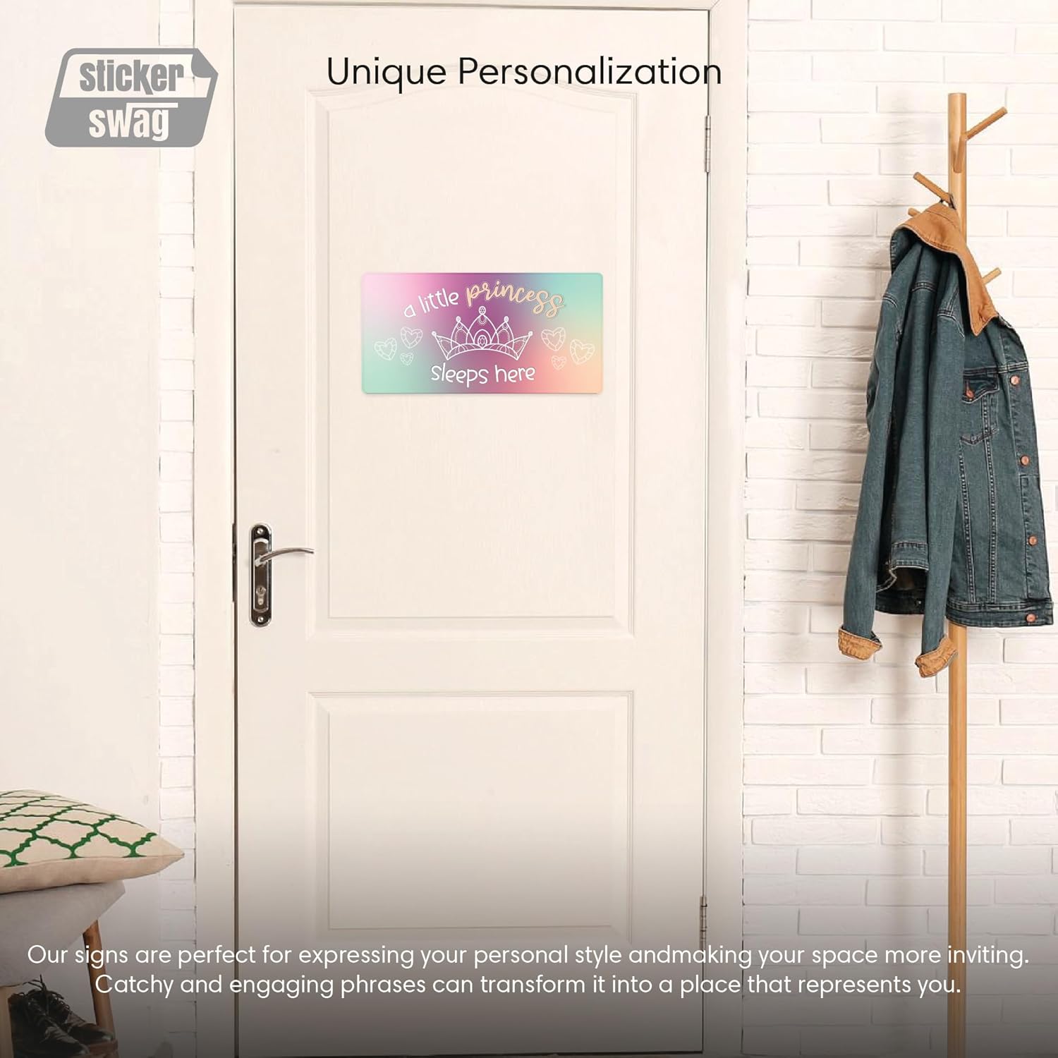 Princess Tower Door Sign Royal Room Decor 12x6 PVC Wall Sign