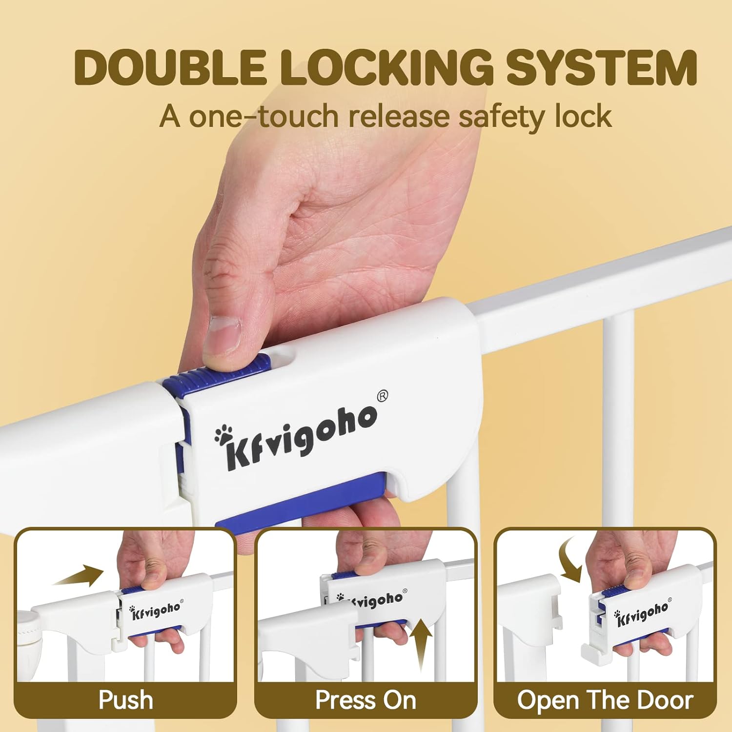Extra-Wide Adjustable Baby Gate with Auto Close Door
