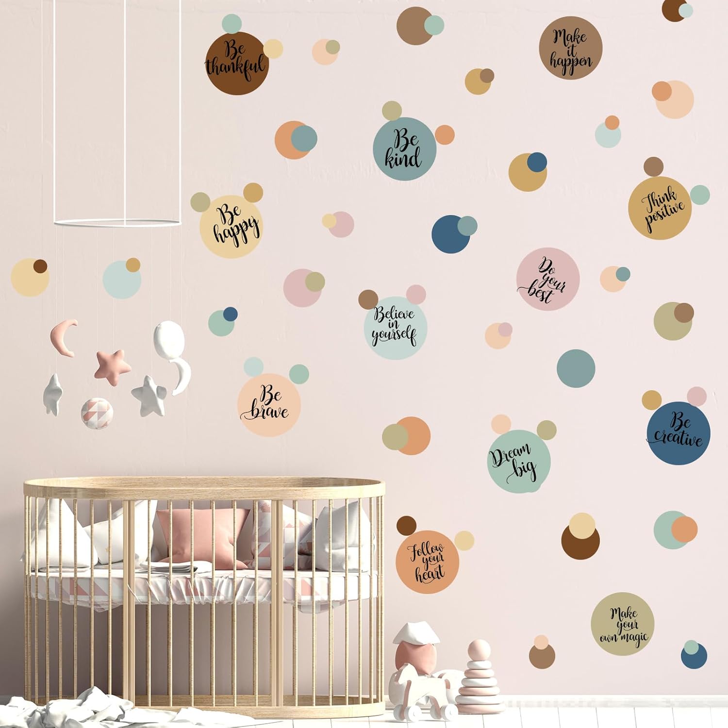 Tallew 576 Pcs Polka Dot Wall Decals Inspirational Motivational Quote Sticker Set