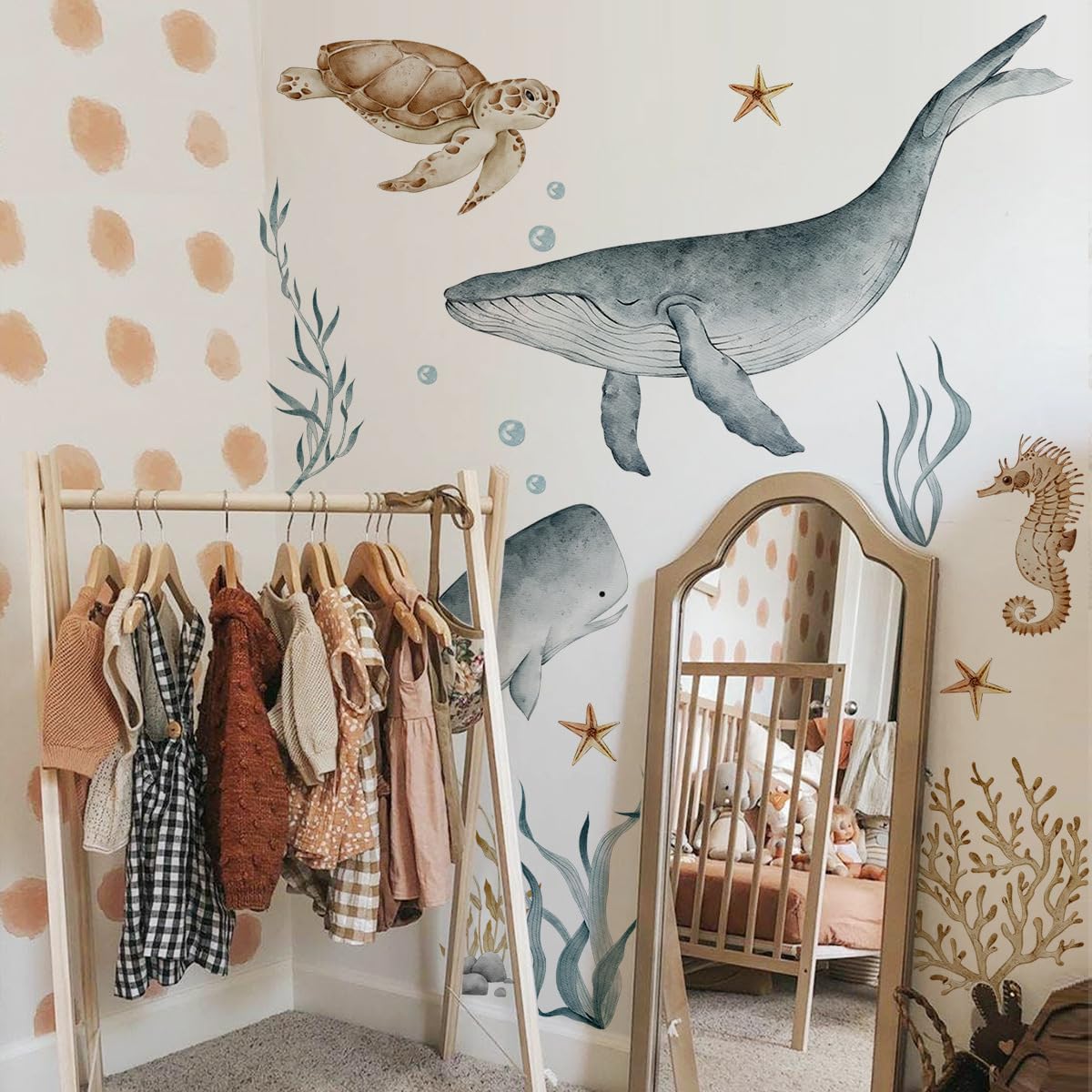 Ocean Wall Decals with Whales Turtles and Sharks
