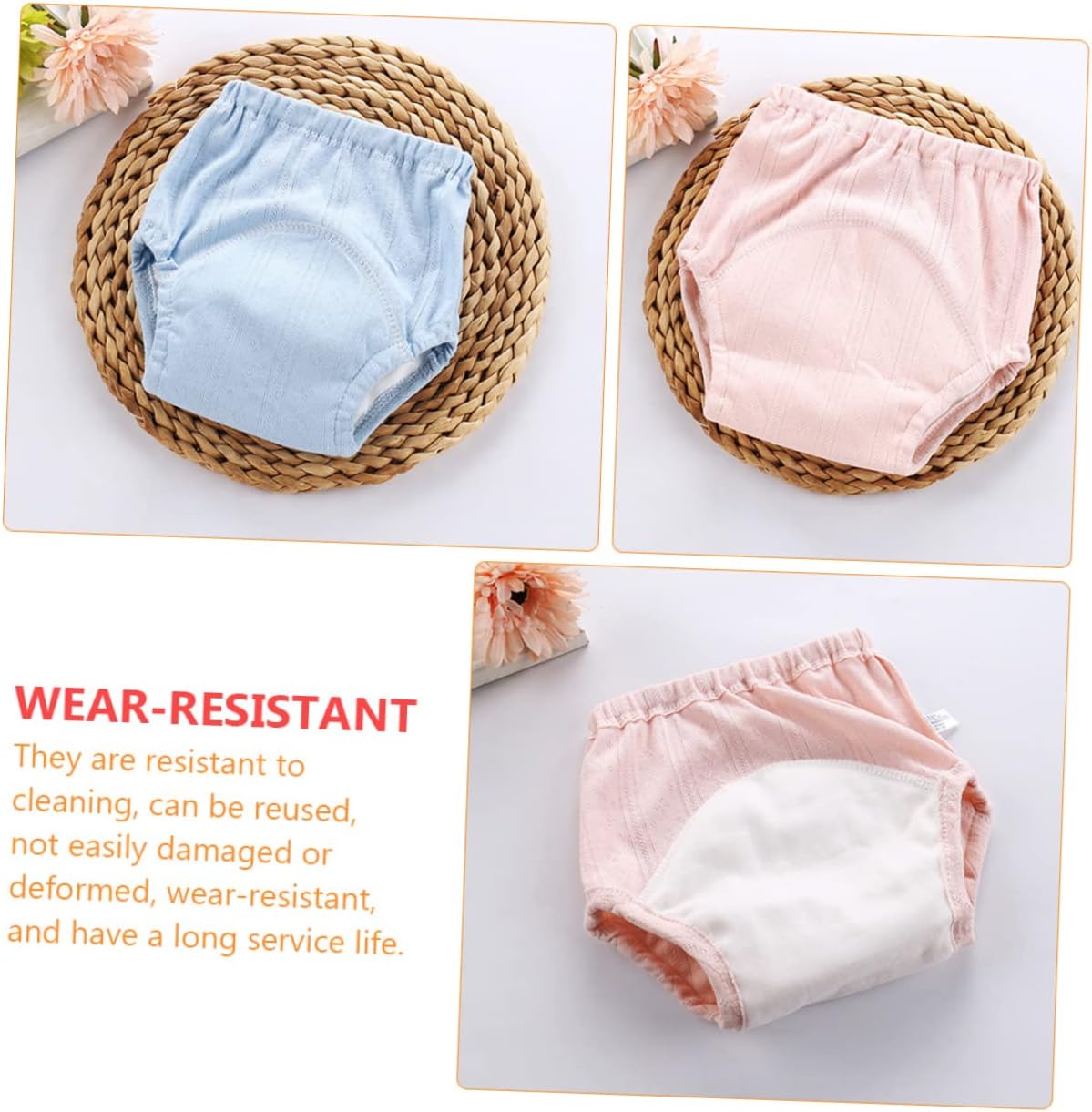 Totority 2 Pcs Baby Cotton Training Pants Flexible Fit