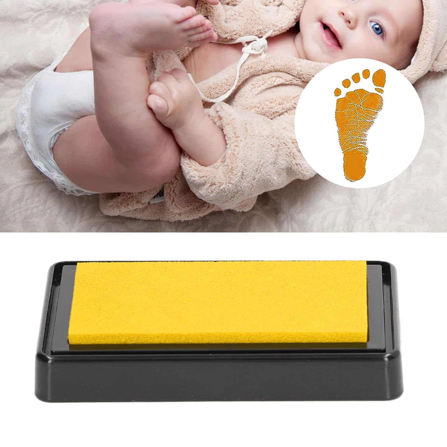 Baby Footprint Ink Pad Reusable Memory Maker Kit for Babies and Pets