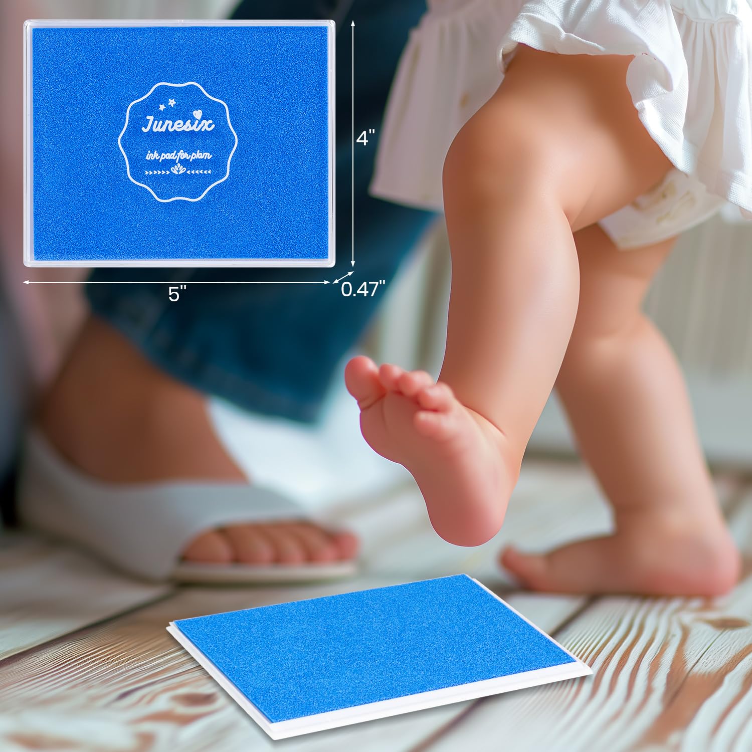2PCS Blue Ink Pad for Baby Hand and Footprint