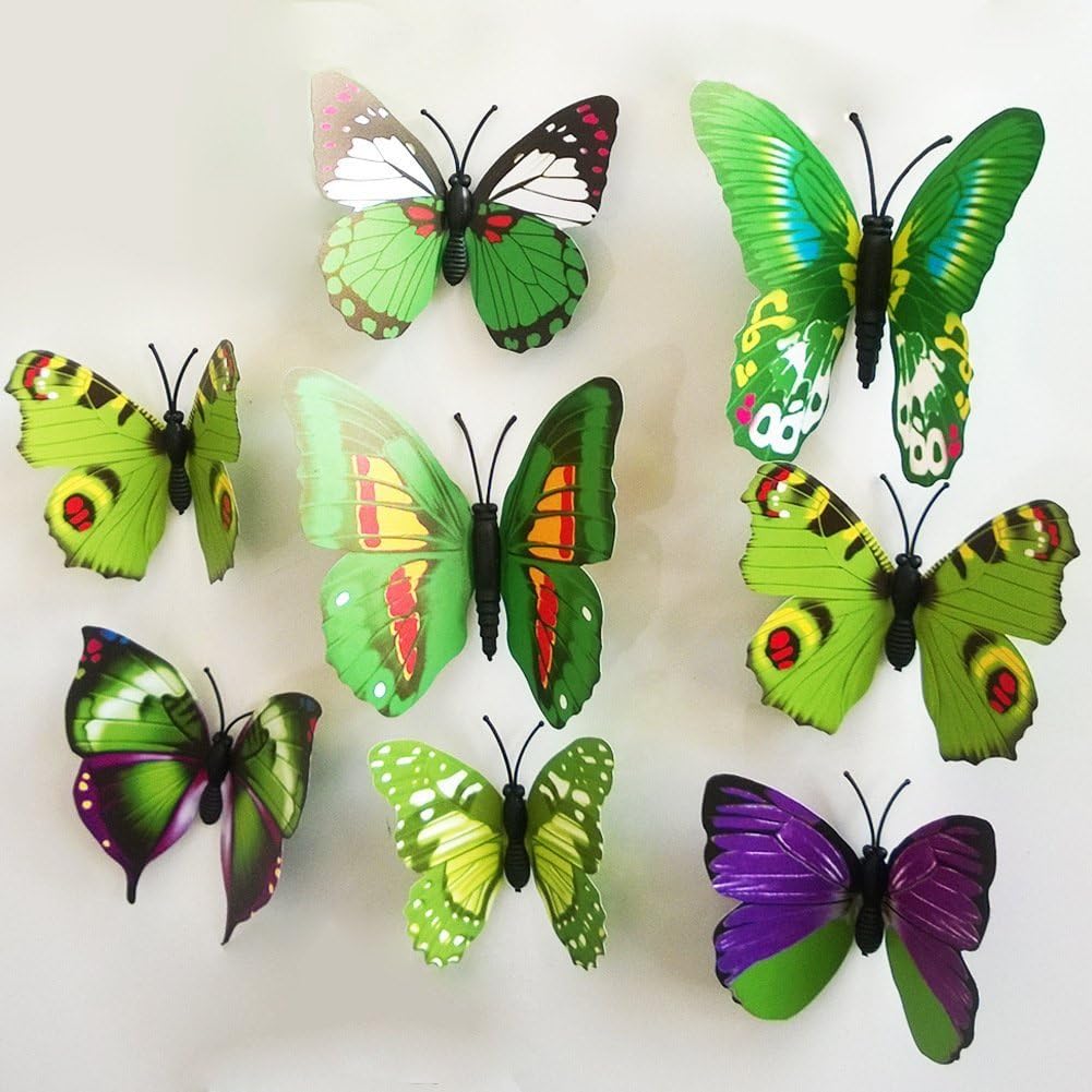 72 Pcs 6 Packs 3D Butterfly Wall Decals DIY Decorations