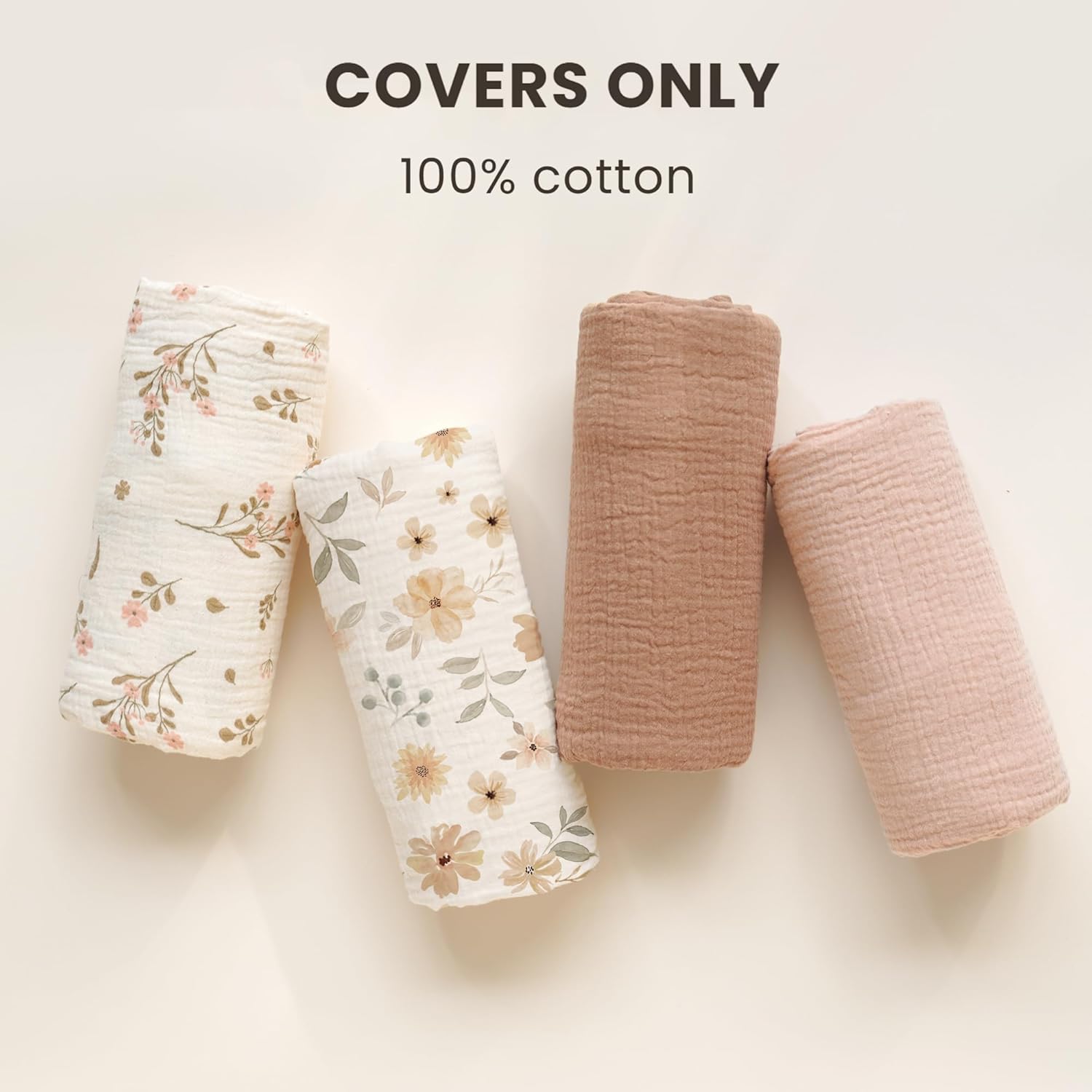 Konssy Muslin Baby Lounger Cover 2 Pack