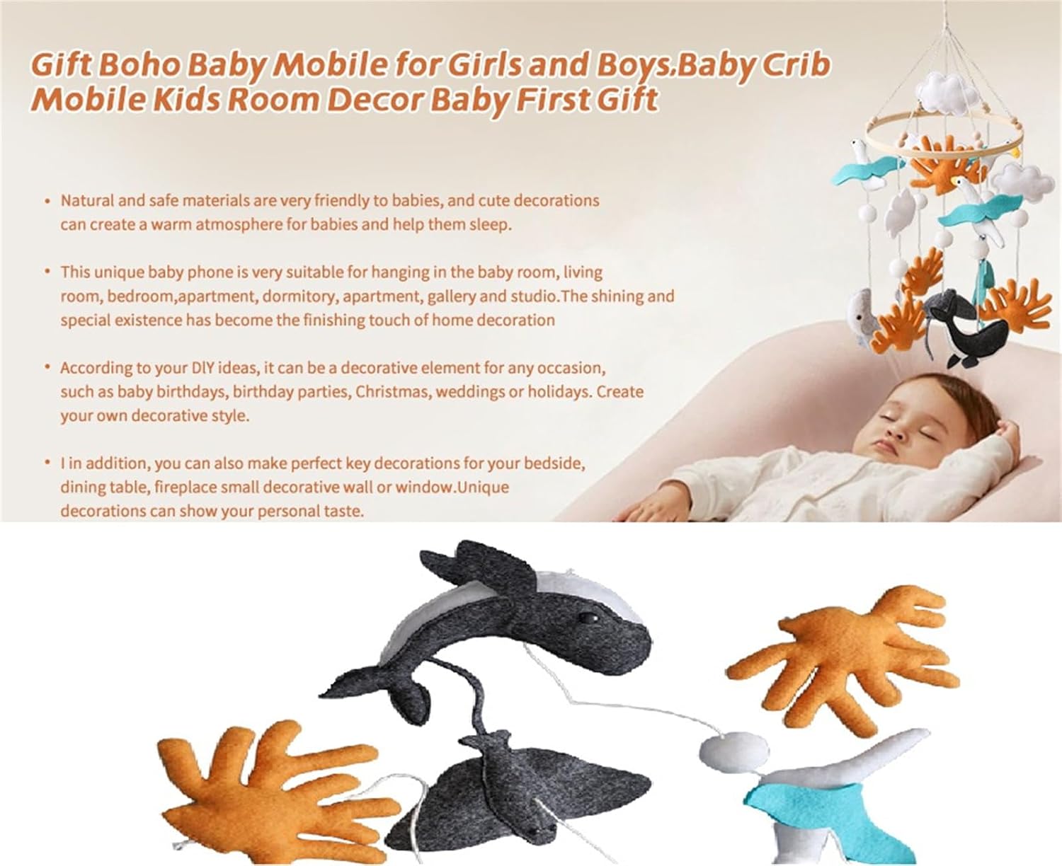 Sky and Ocean Baby Crib Mobile for Boys and Girls