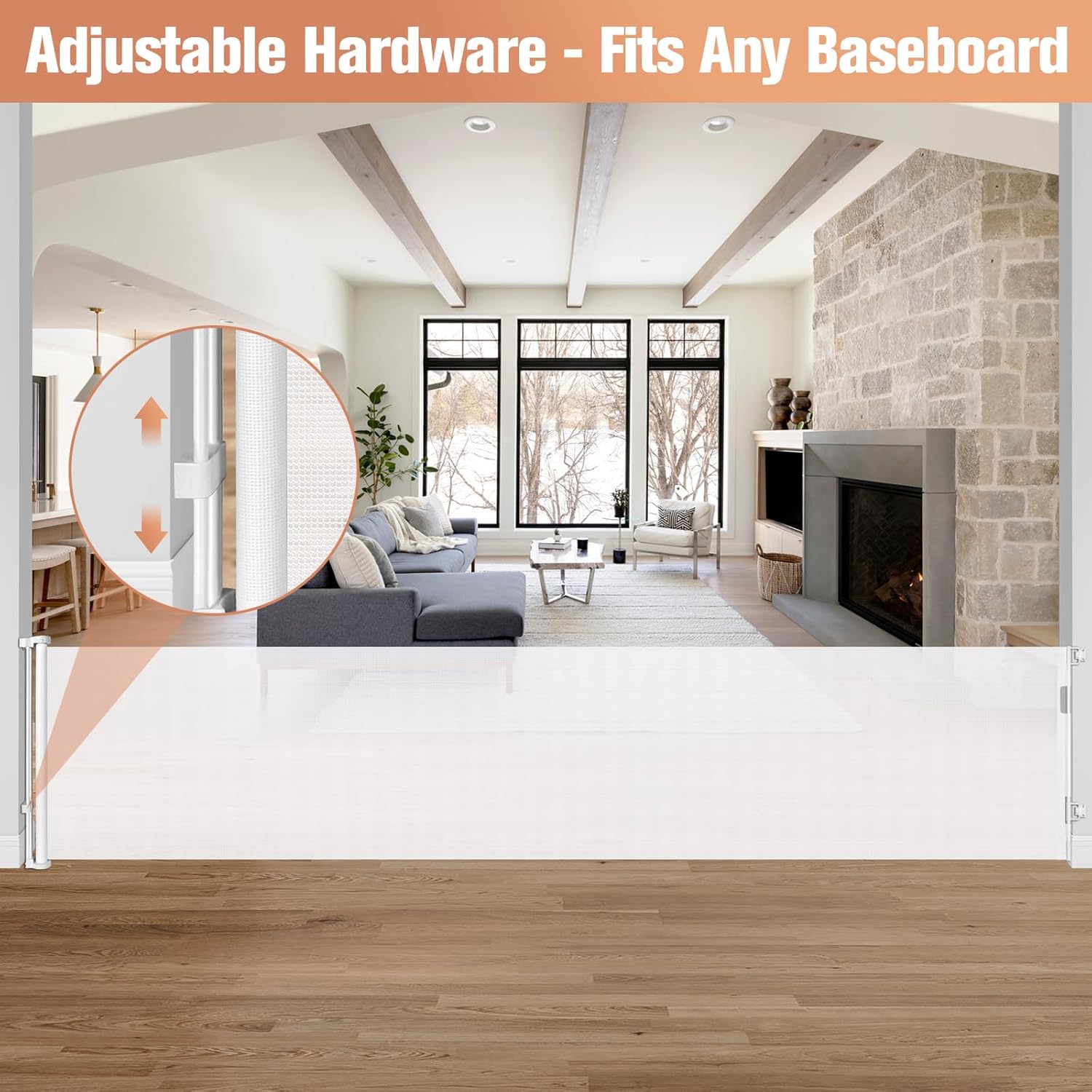 42 Tall X 140 Wide Retractable Baby Gate