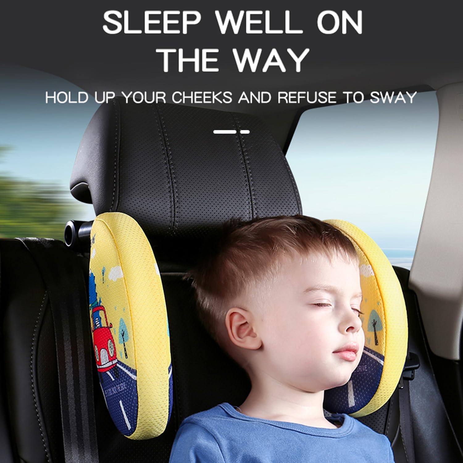Kwaks Car Headrest Pillow for Kids and Adults