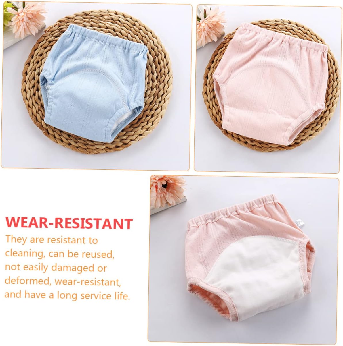 Baby Training Pants 2pcs Comfortable Cotton Material Easy to Wear