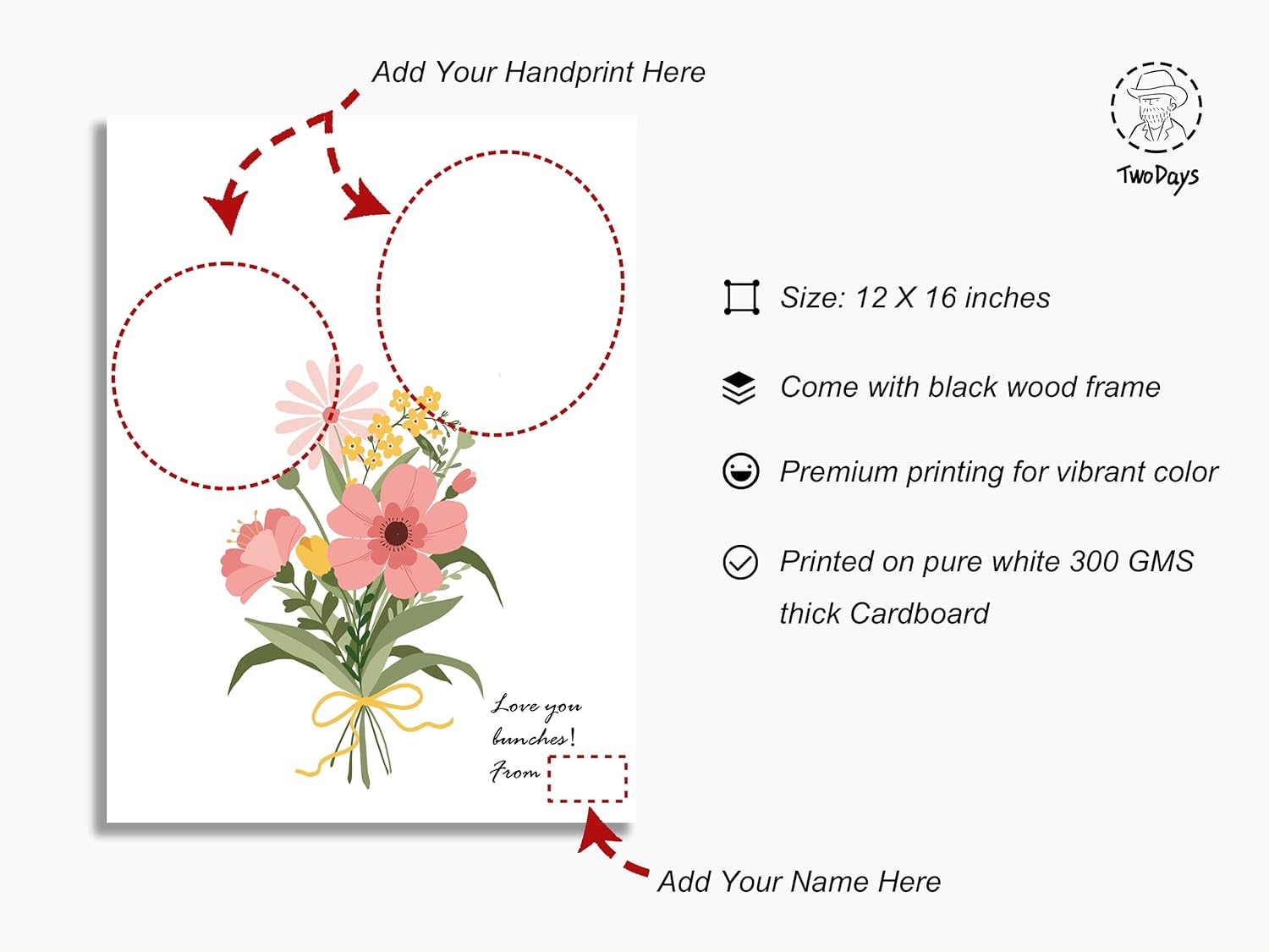 TwoDays Flower Bouquet Handprint Art Kit