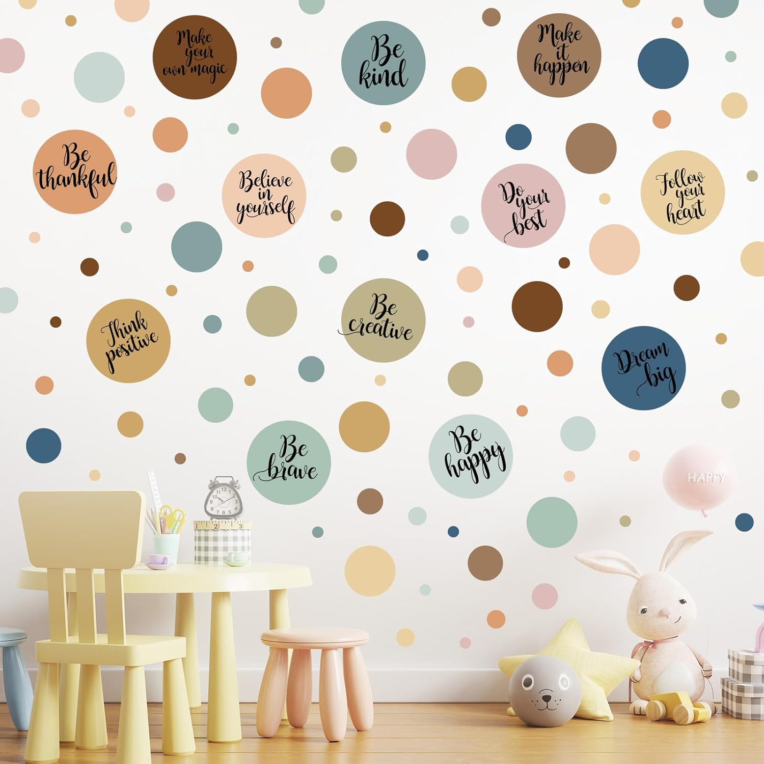 Tallew 576 Pcs Polka Dot Wall Decals Inspirational Motivational Quote Sticker Set