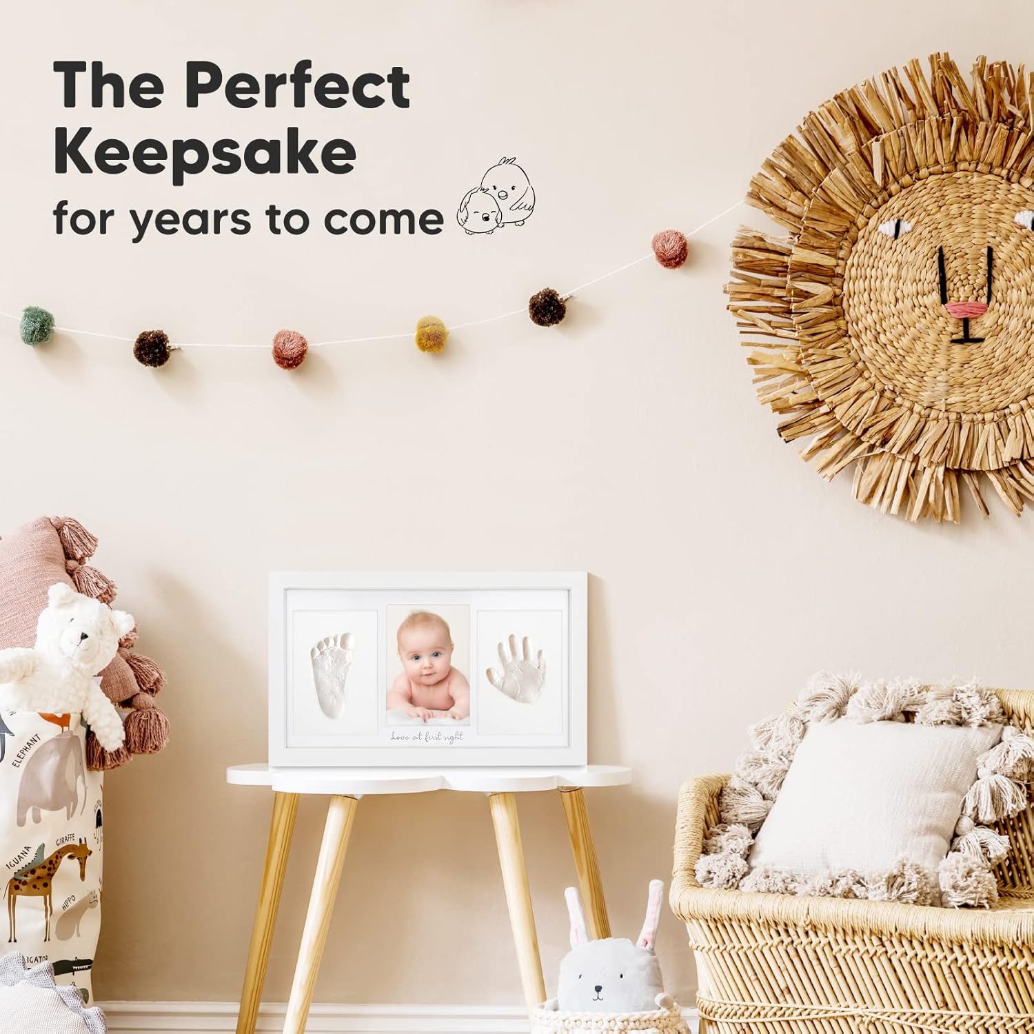 Keababies 2 Pack Inkless Hand Footprint Kit for Newborn
