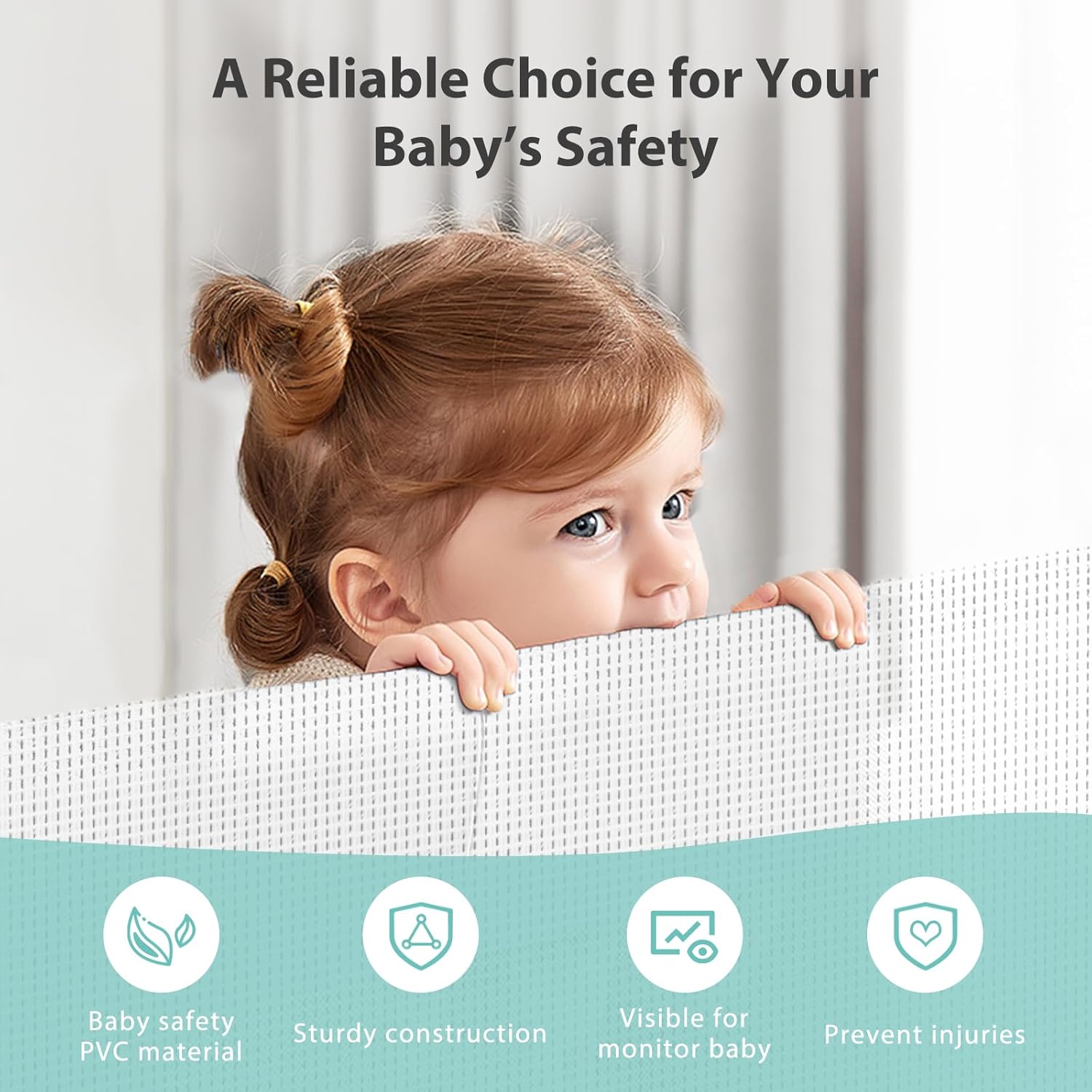 Retractable Baby Gate with Auto-Lock and Double Locking Safety